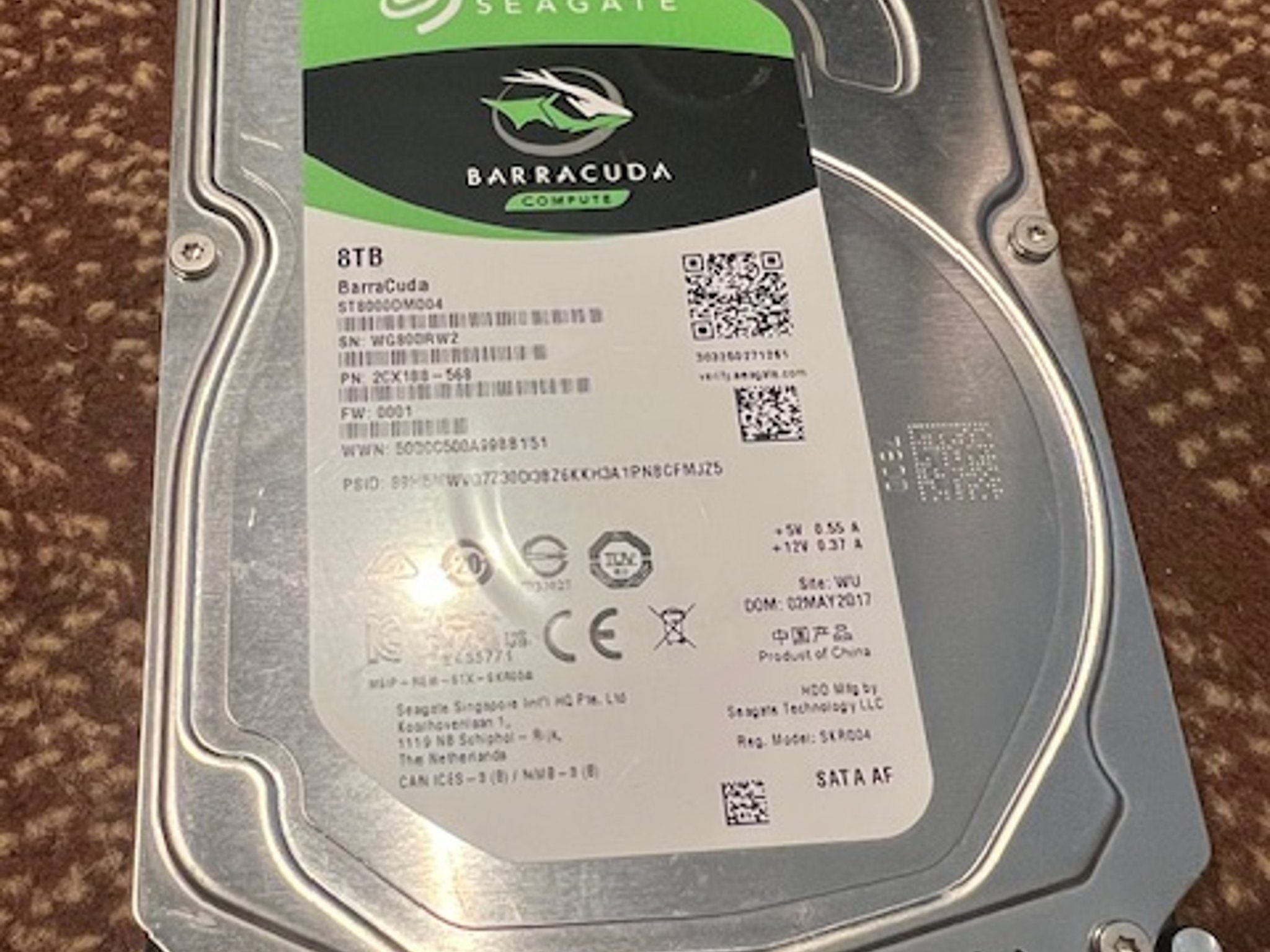 Seagate Barrauda 8 TB Internal Hard drive HDD 3.5 Inch SATA