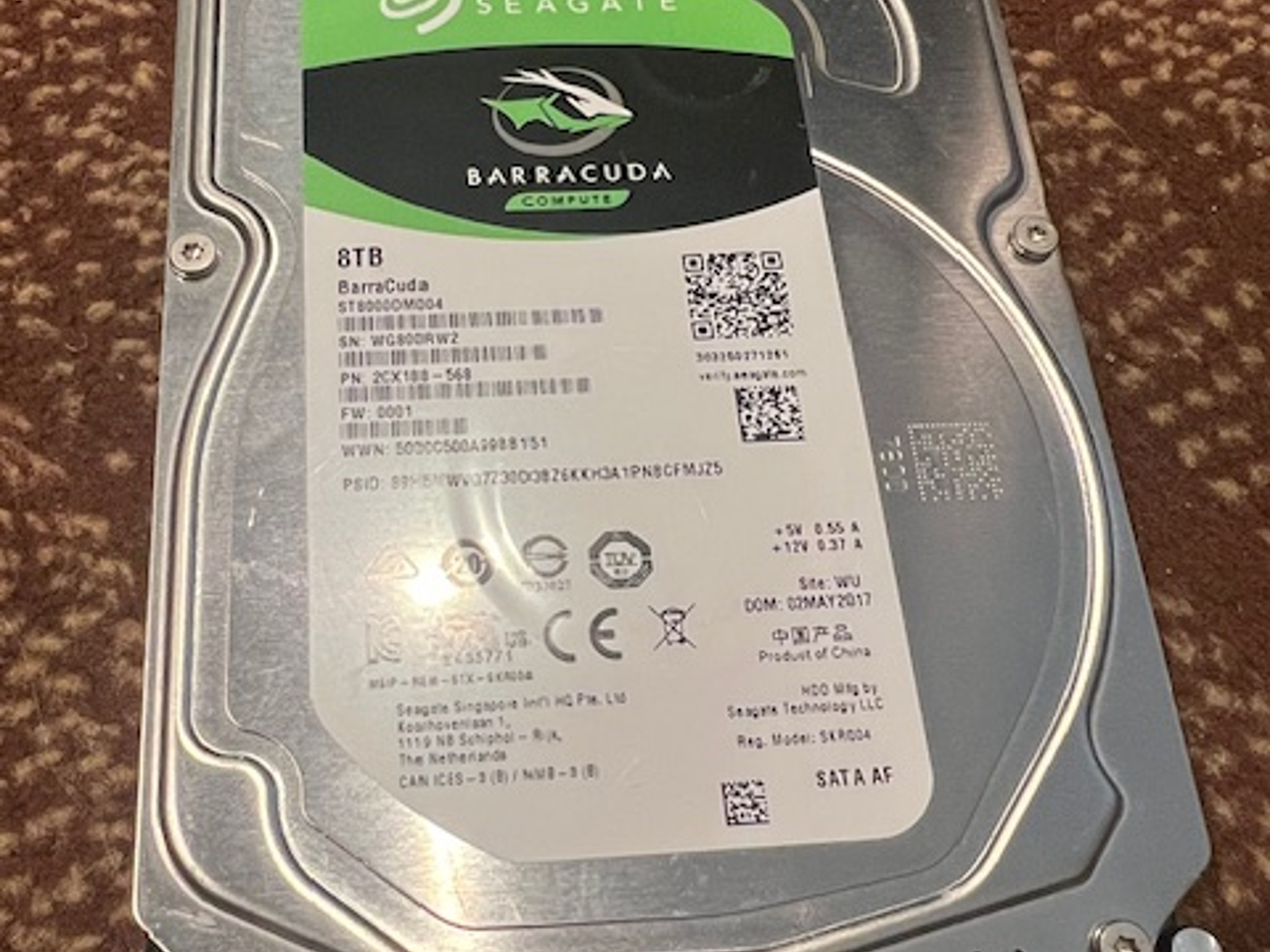 Seagate Barrauda 8 TB Internal Hard drive HDD 3.5 Inch SATA