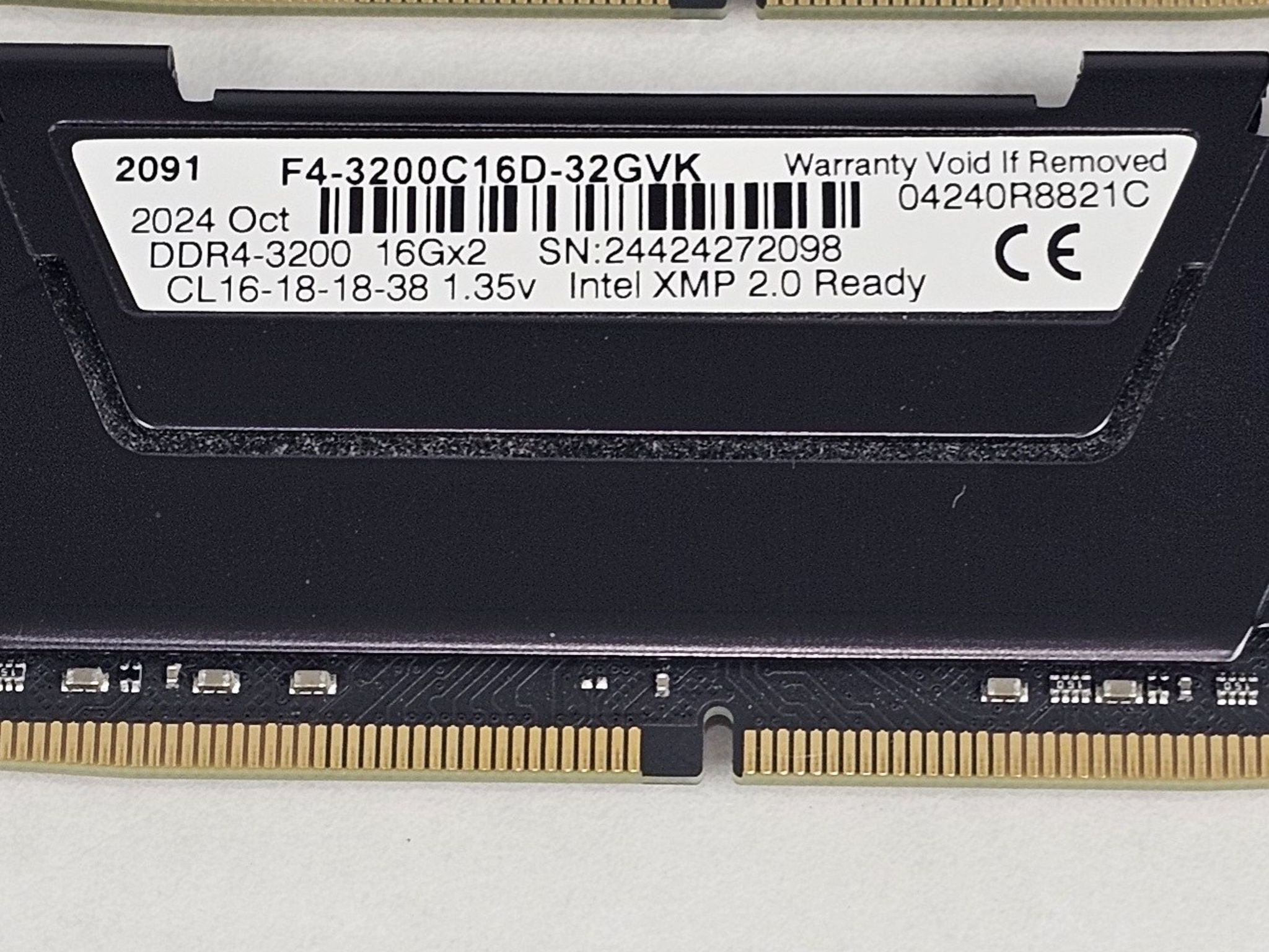 32GB DDR4 (2x16GB) CL16 3200MT/s G.Skill Ripjaws V