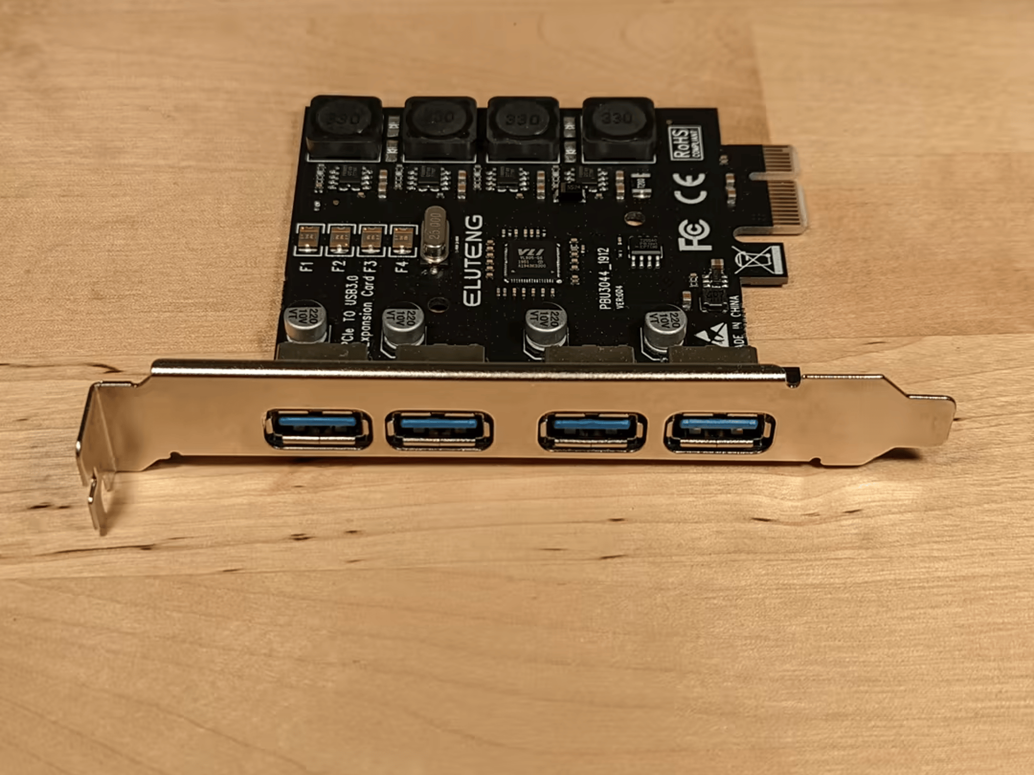 ELUTENG PCIe USB 3.0 Expansion Card | 5Gbps | 4 Ports 