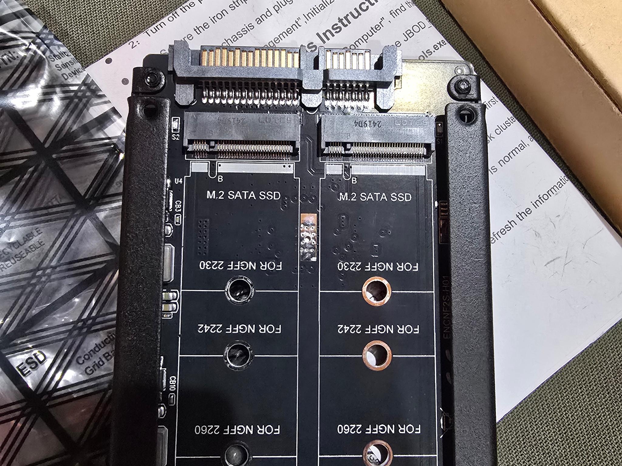 Dual NGFF B+M Key M.2 SSD Card JOBD Raid0 Span Bridge to 2.5inch SATA Combo HDD Disk Drive Enclosure