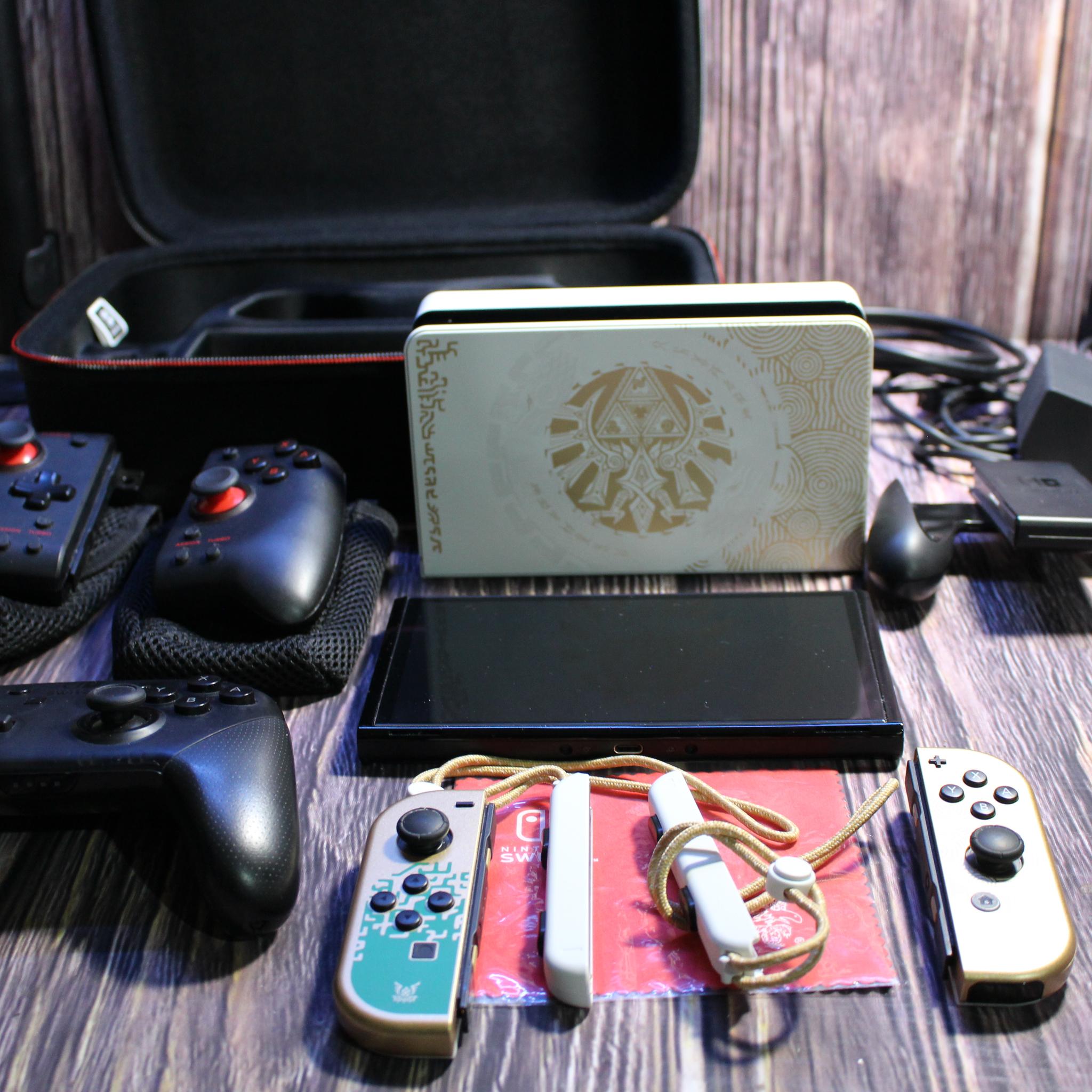 Nintendo Switch OLED The Legend of Zelda: Tears of the Kingdom Edition W/ 128GB SD, Pro Controllers