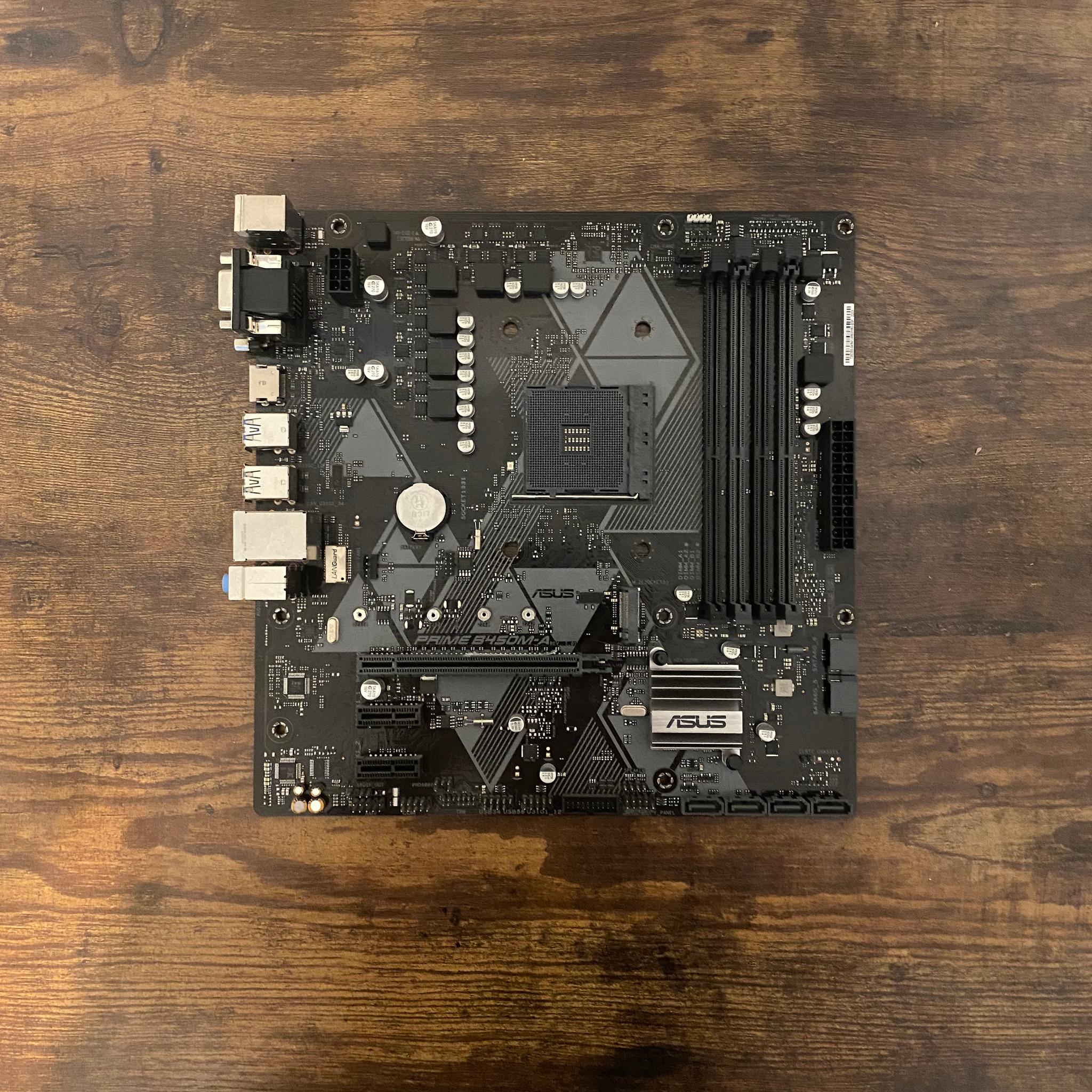 AM4 B-450m-A DDR4 m-ATX motherboard (READ DESC) pretty please w io shield & backplate
