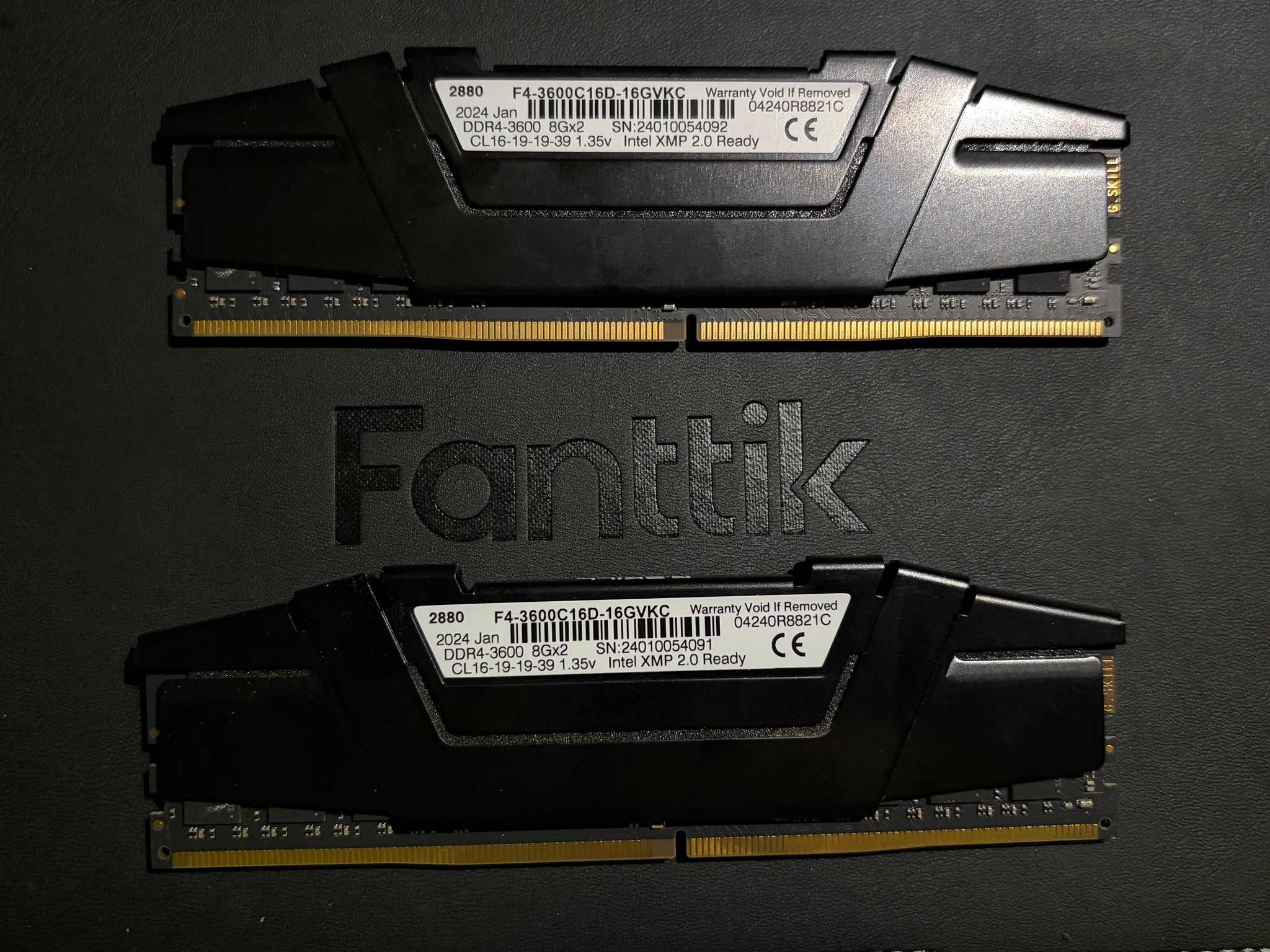 G.SKILL RipjawsV DDR4 16GB (2x8GB) 3600MT/s CL16-19-19-36