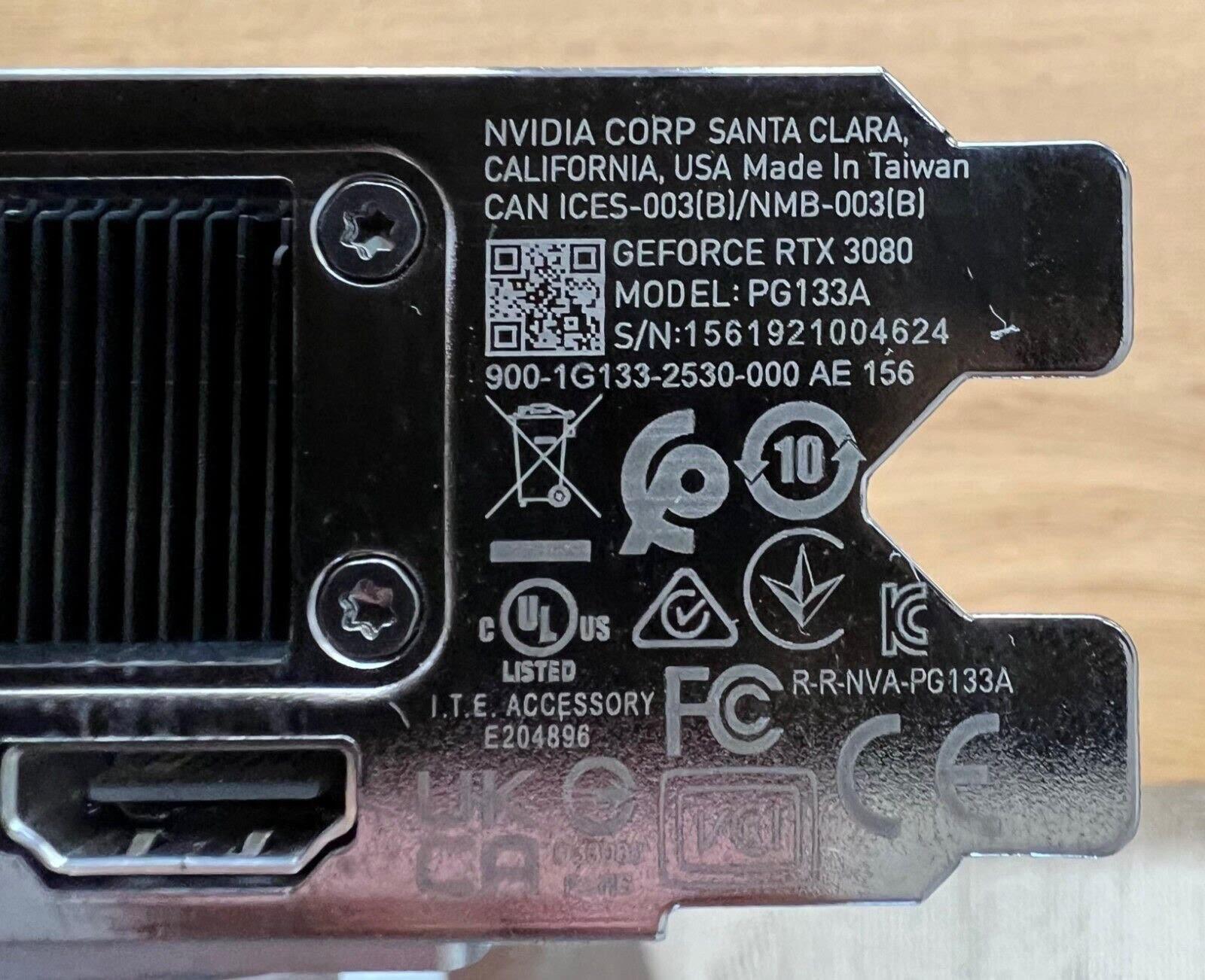 3080 10gb Founder's Edition GPU Nvidia