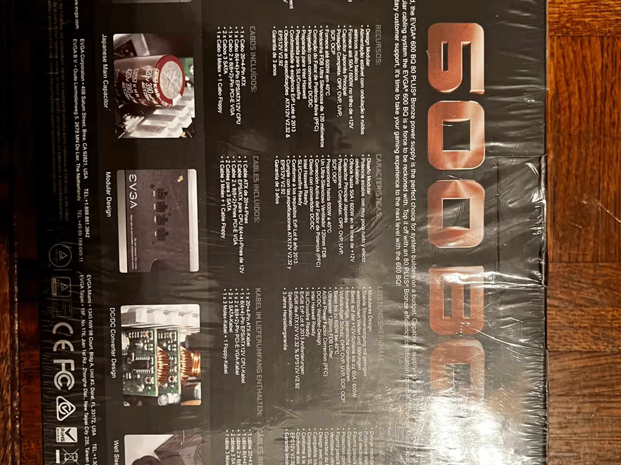 EVGA 600BQ PSU 600watt Bronze Semi-Modular New