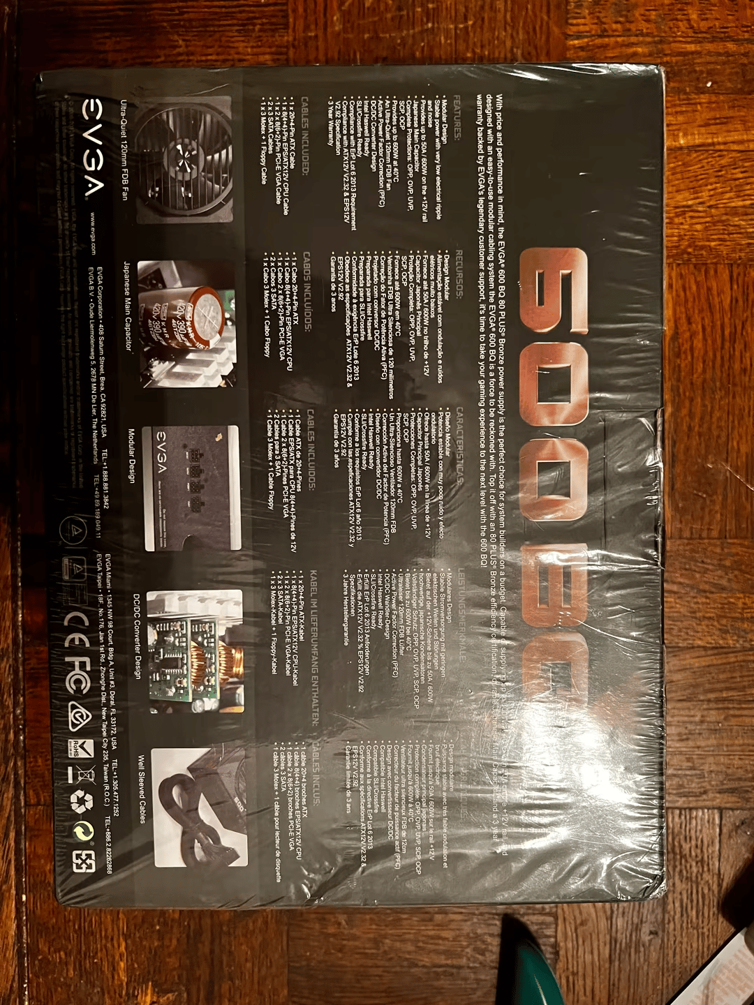 EVGA 600BQ PSU 600watt Bronze Semi-Modular New