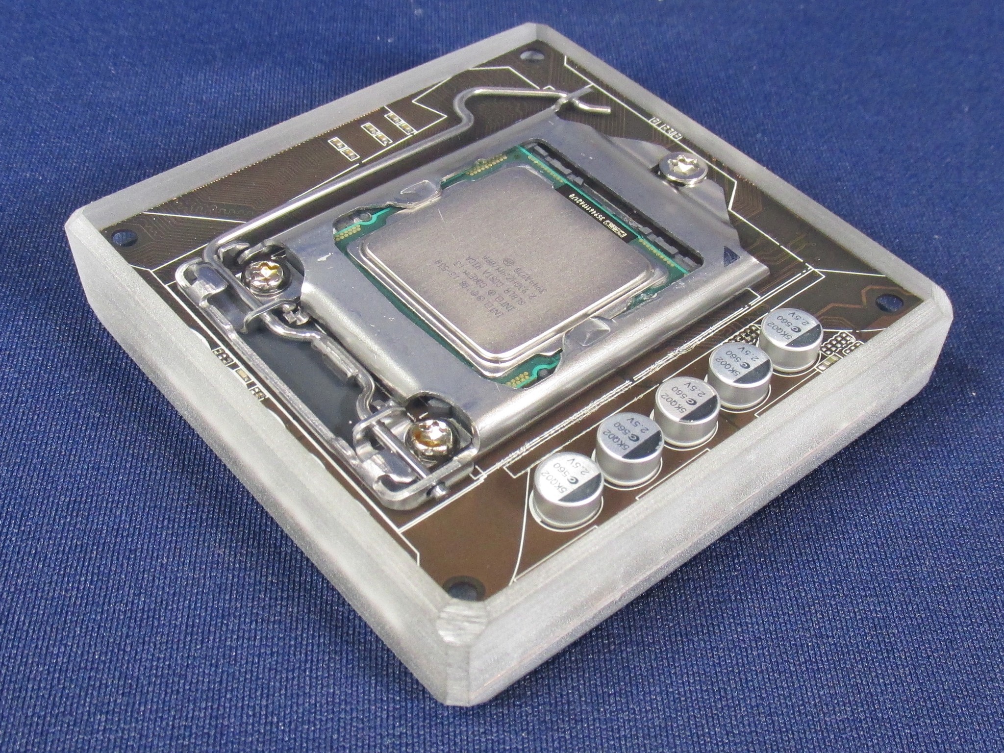 Intel Core i3-530 CPU & Motherboard - Handmade Clear Epoxy Resin Coaster With Socket 1156 CPU