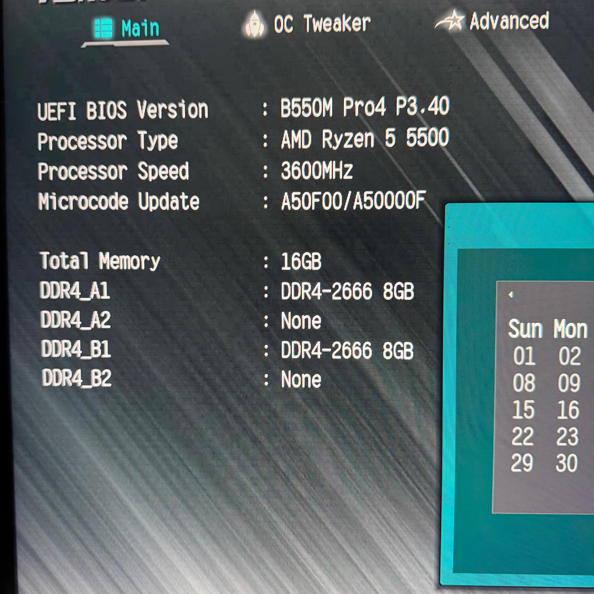 Ryzen 5 5500 + B550 + 16GB ddr4
