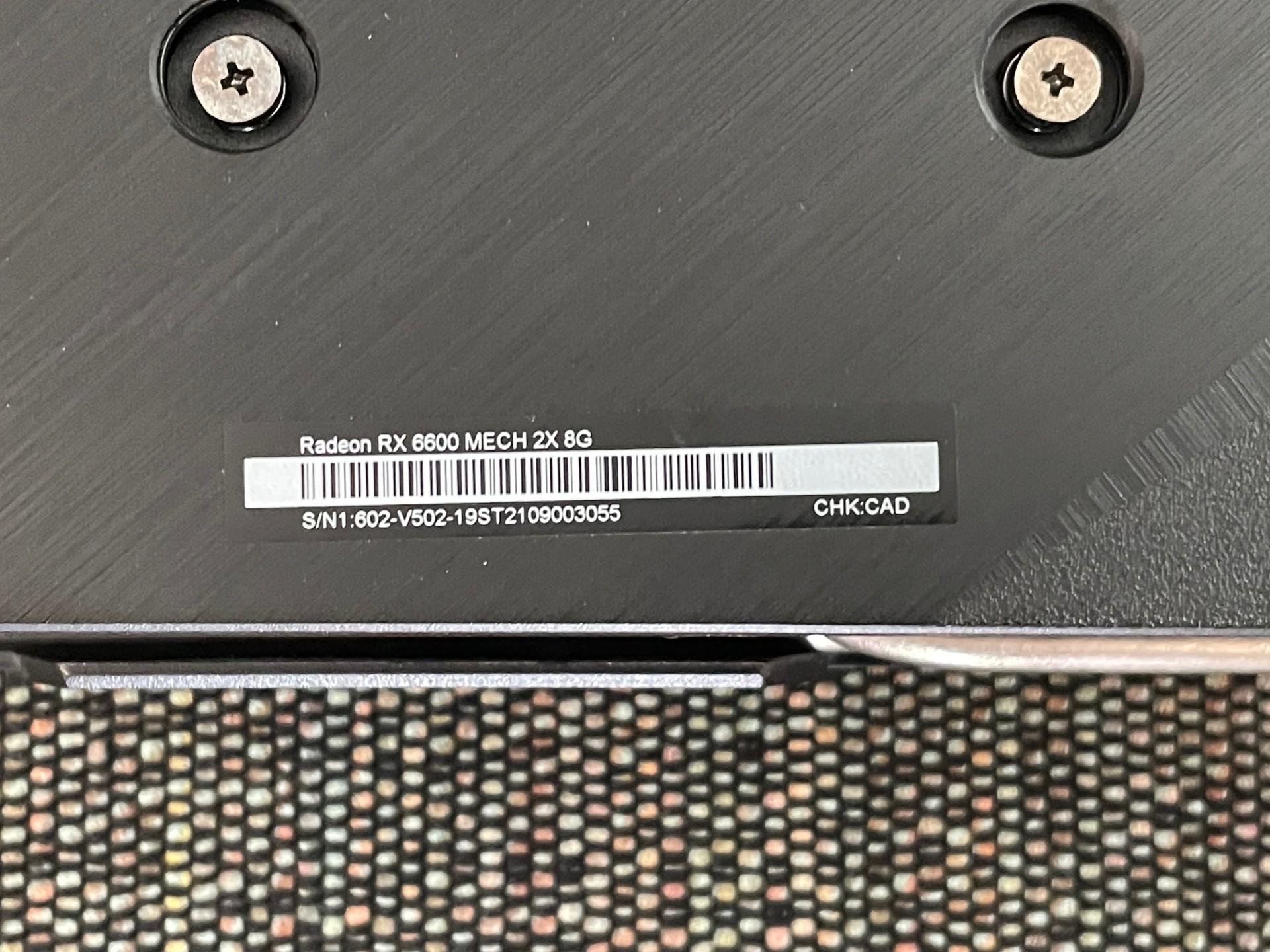 MSI AMD Radeon RX 6600 MECH 2X 8GB GDDR6 Graphics Card, Used.