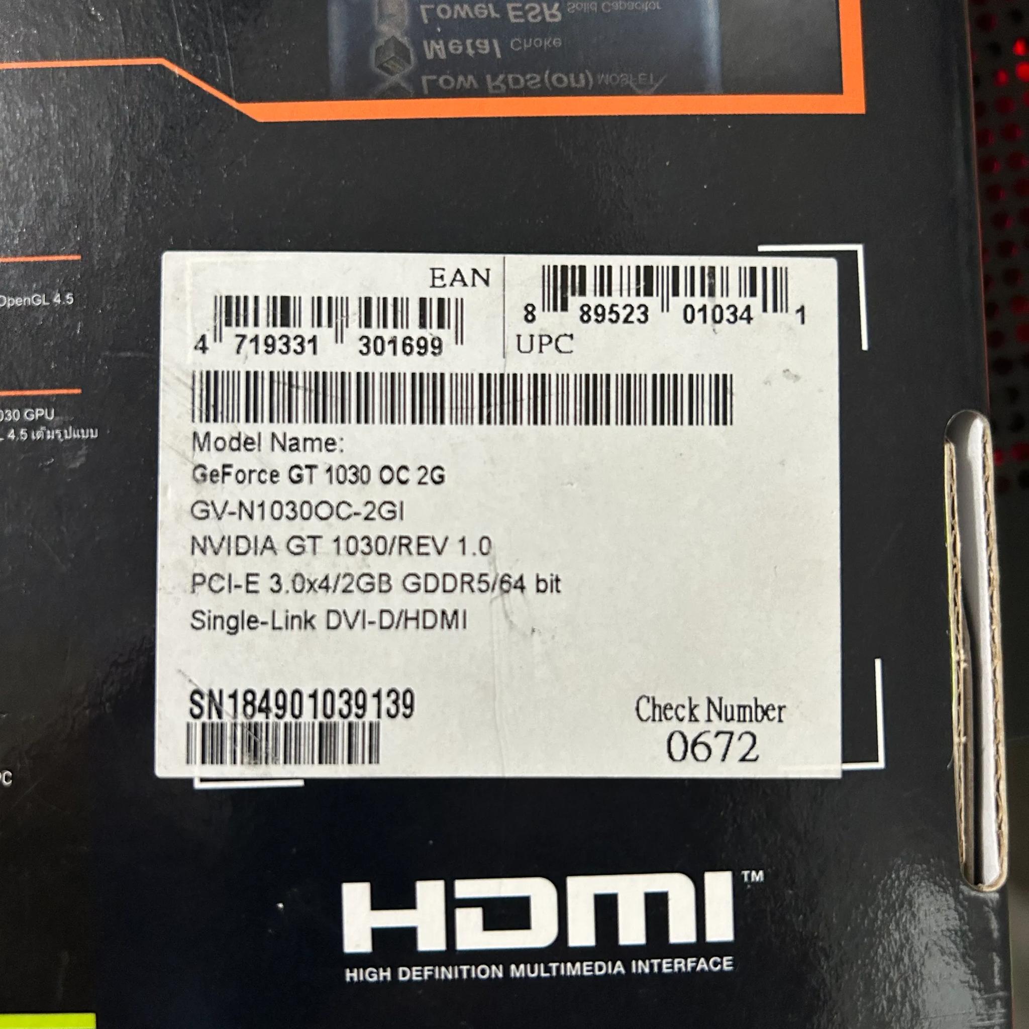 Gigabyte GT 1030 2GB OC