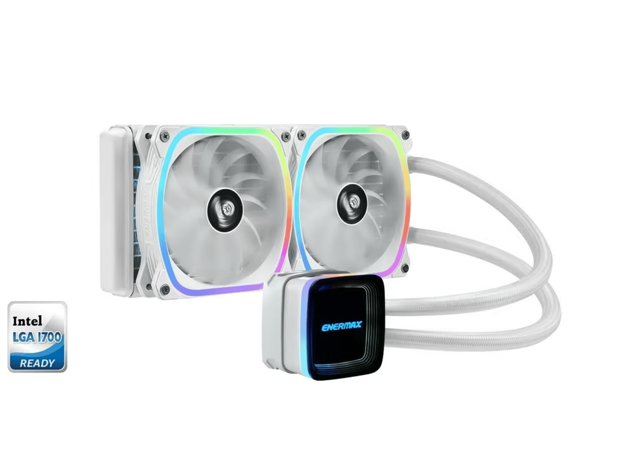Enermax AQUAFUSION 240mm ARGB All-in-One CPU Liquid Cooler - White + LGA 1700 Bracket