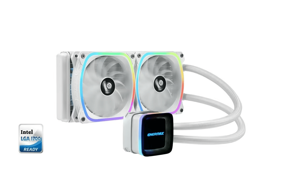 Enermax AQUAFUSION 240mm ARGB All-in-One CPU Liquid Cooler - White + LGA 1700 Bracket
