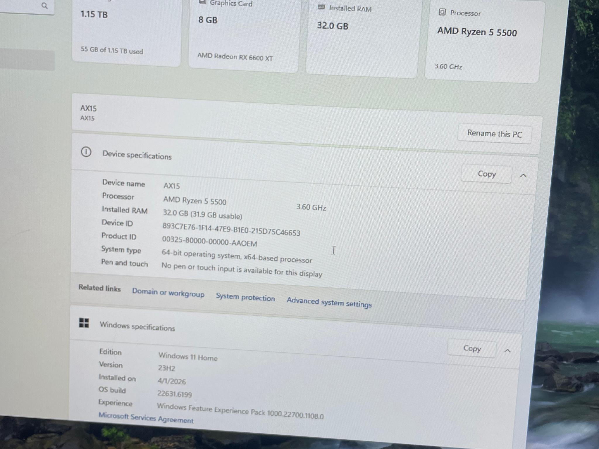 Custom Gaming PC Build rx6600xt , Ryzen 5 5500, 32gb ddr4, 700w psu