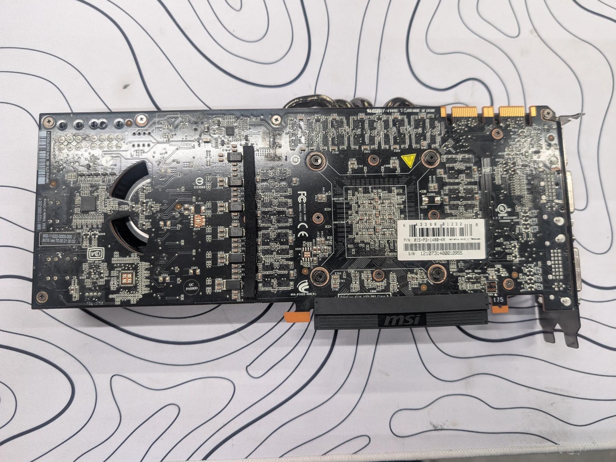 EVGA GeForce GTX 480 - Used 015-P3-1480-KR