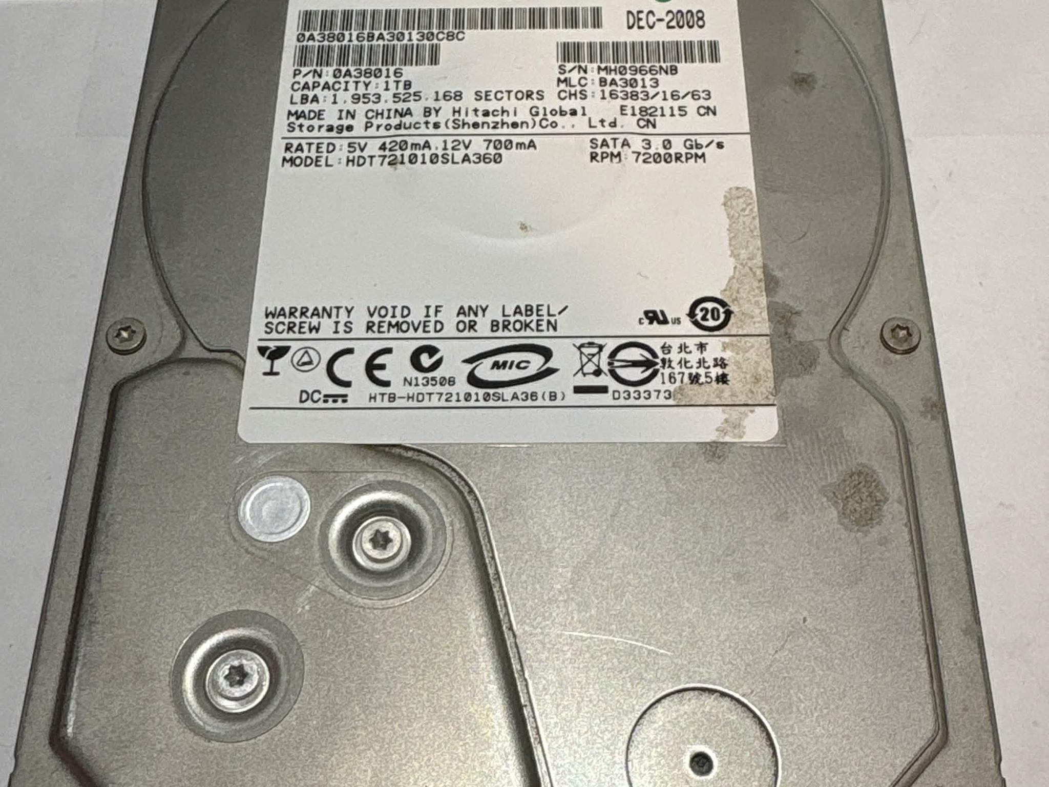 Hitachi HDT721010SLA360 1TB 7200RPM SATA Hard Drive (NM)