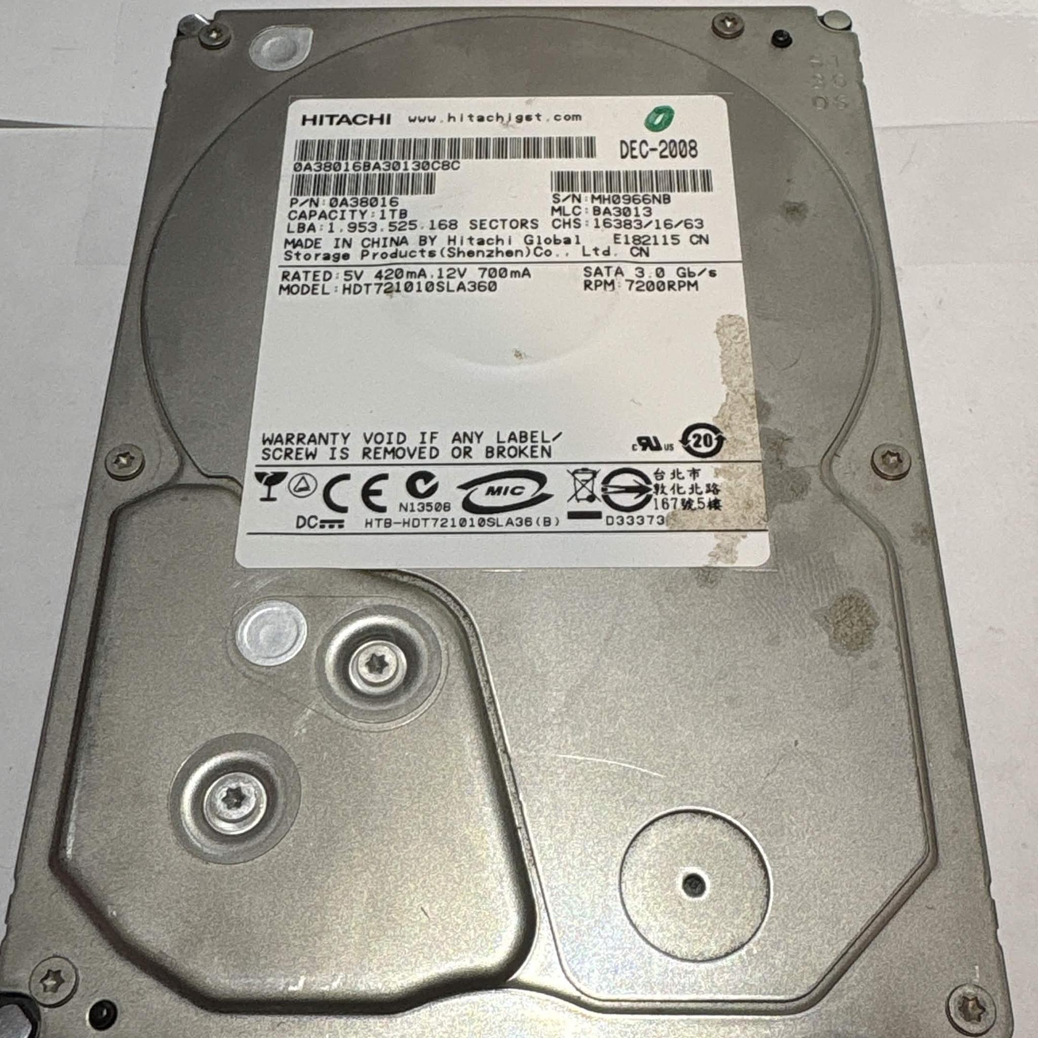 Hitachi HDT721010SLA360 1TB 7200RPM SATA Hard Drive (NM)