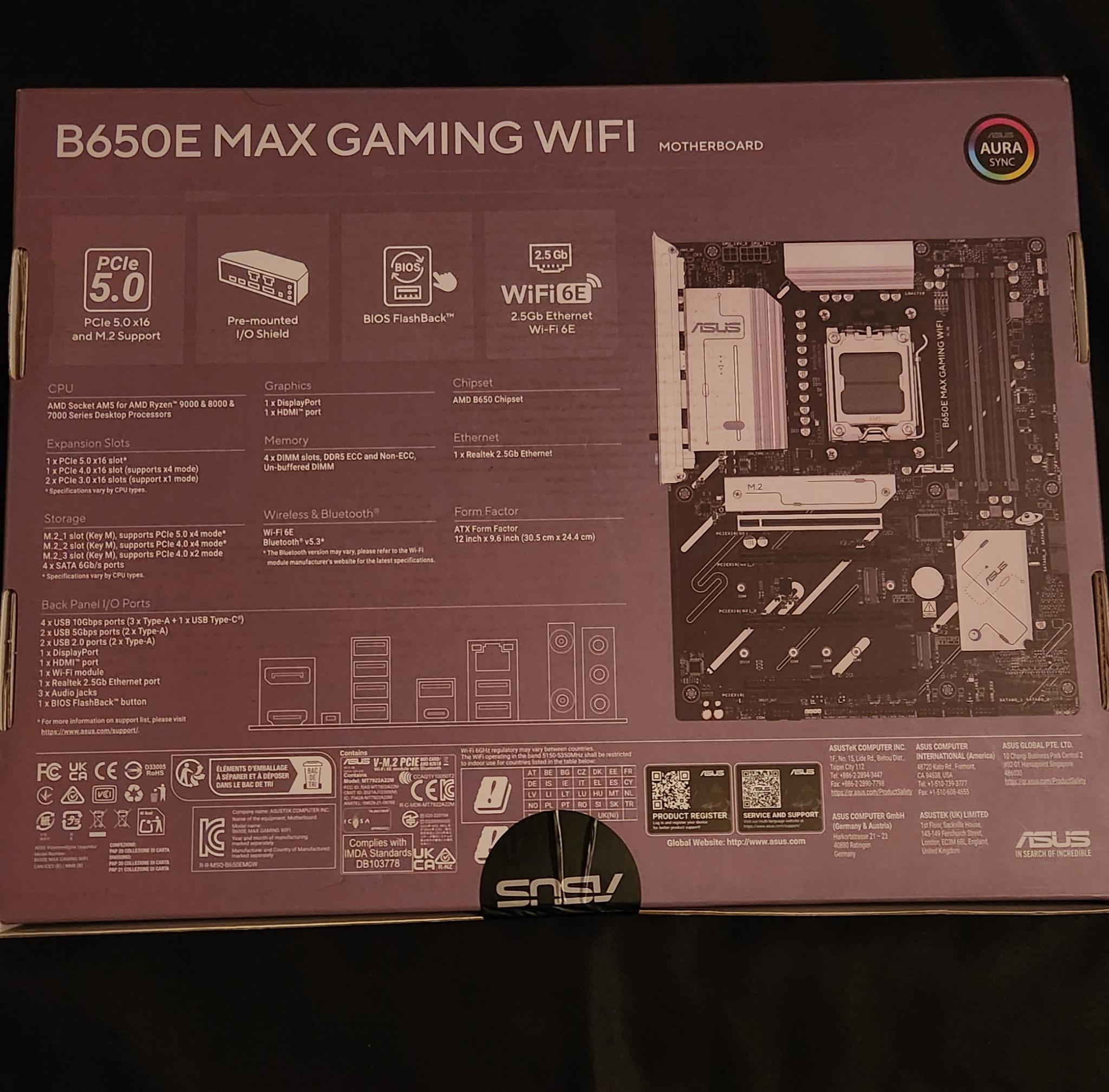 Asus B650E Max Gaming Wifi Cyber Monday!
