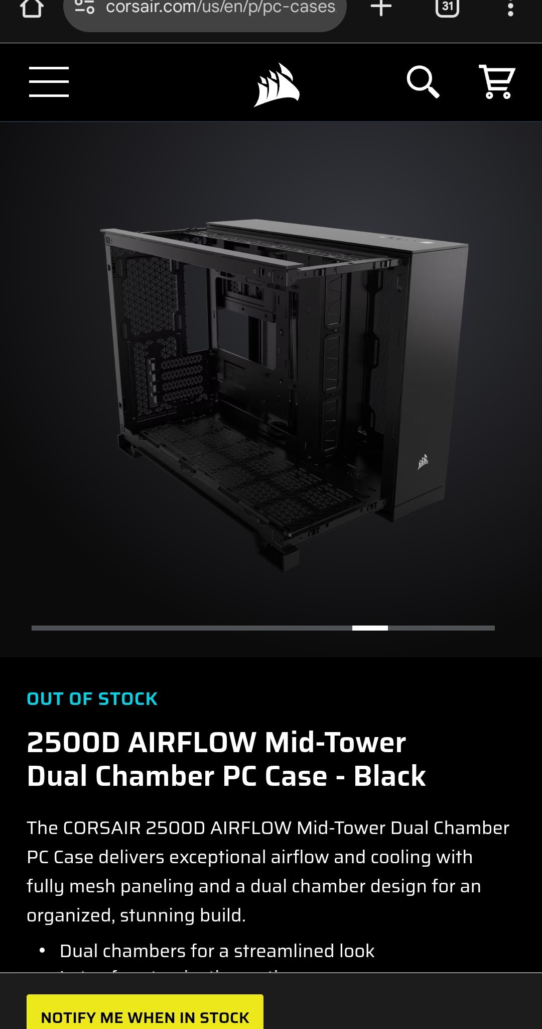 Corsair 2500d airflow