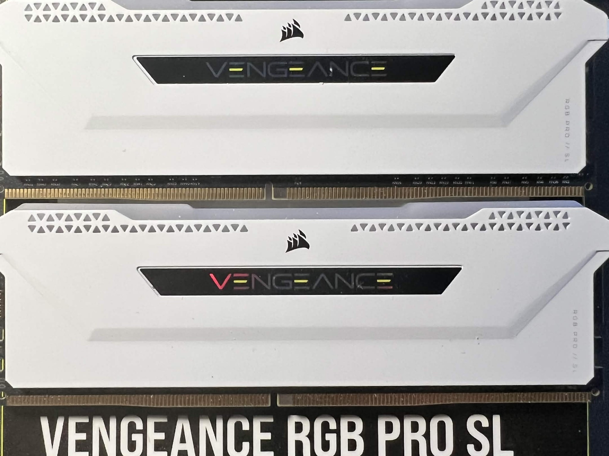 Corsair Vengeance RGB Pro SL 16GB (2x8GB) DDR4 DRAM 3200MHz C16 Memory Kit – White