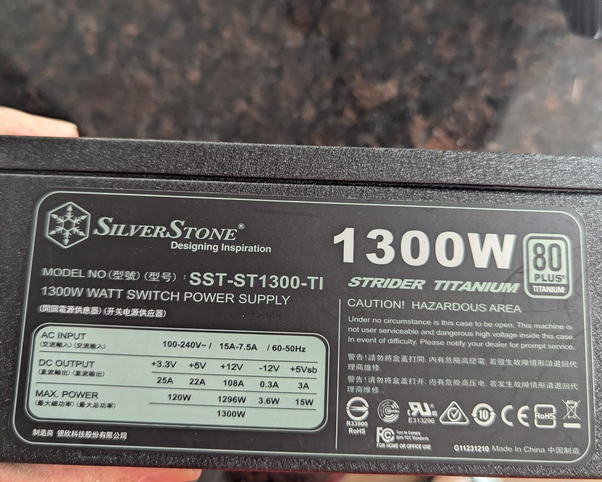 2 Silverstone PSUs 1500w & 1300w