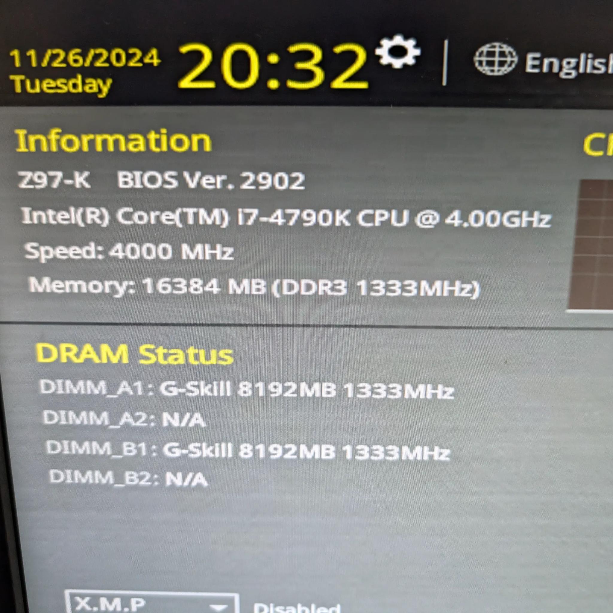 Asus Z97-K + Intel Core i7 4790K + 16gb DDR3 1600mhz
