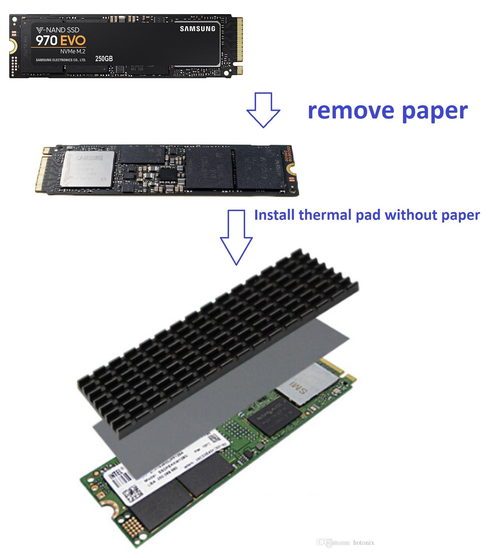 Black Aluminum SSD Heatsink for M.2 2280 NVMe SSD Drives
