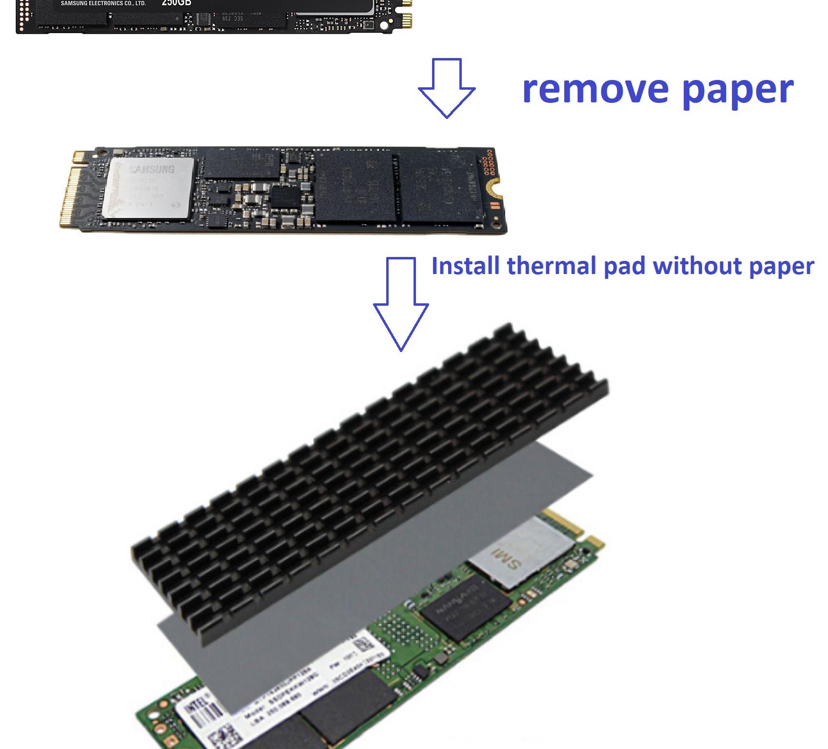 Black Aluminum SSD Heatsink for M.2 2280 NVMe SSD Drives