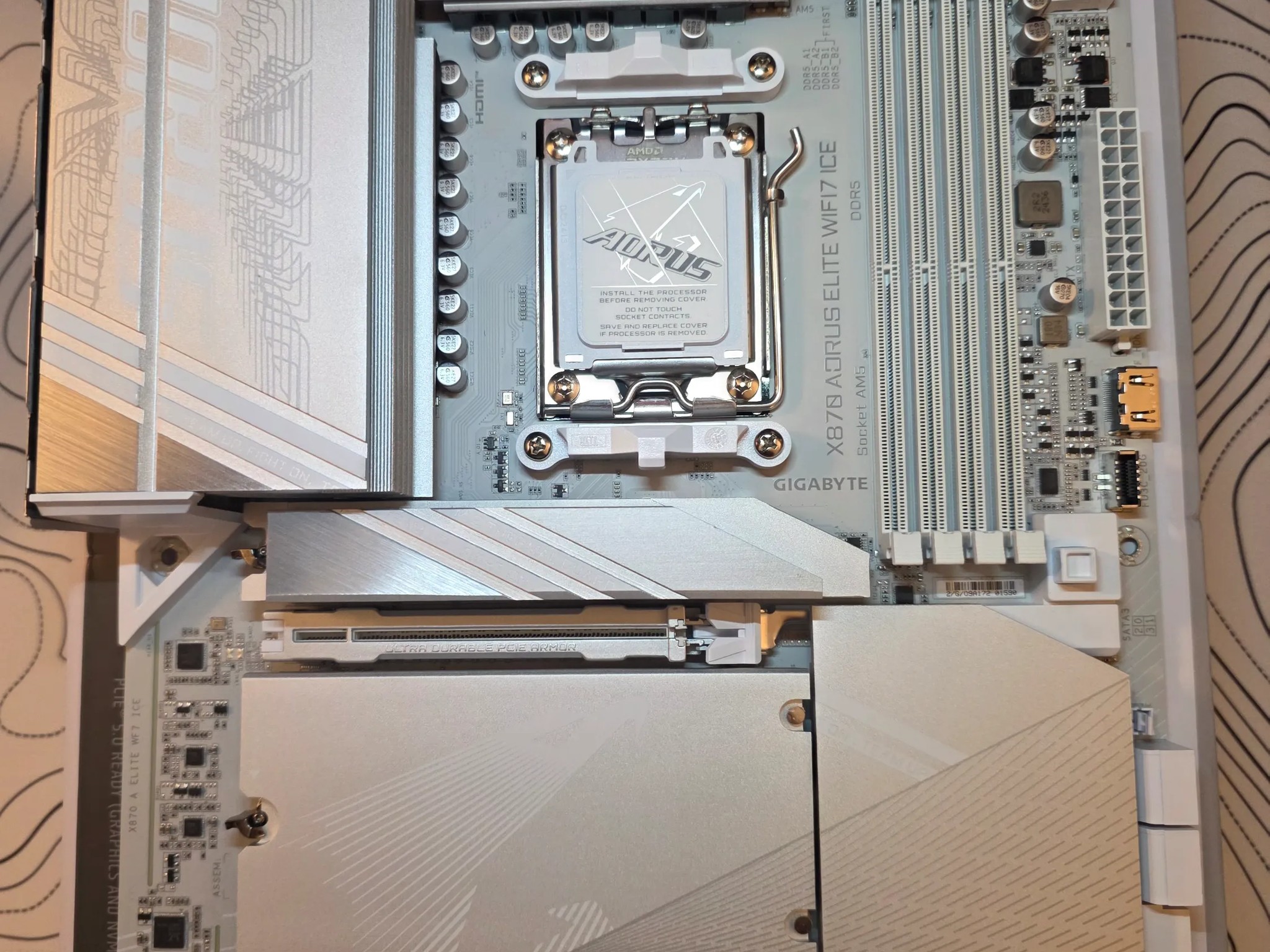 GIGABYTE X870 AORUS Elite WIFI7 ICE AMD AM5 Motherboard, ATX, DDR5, PCIe 5.0, 2.5GbE LAN