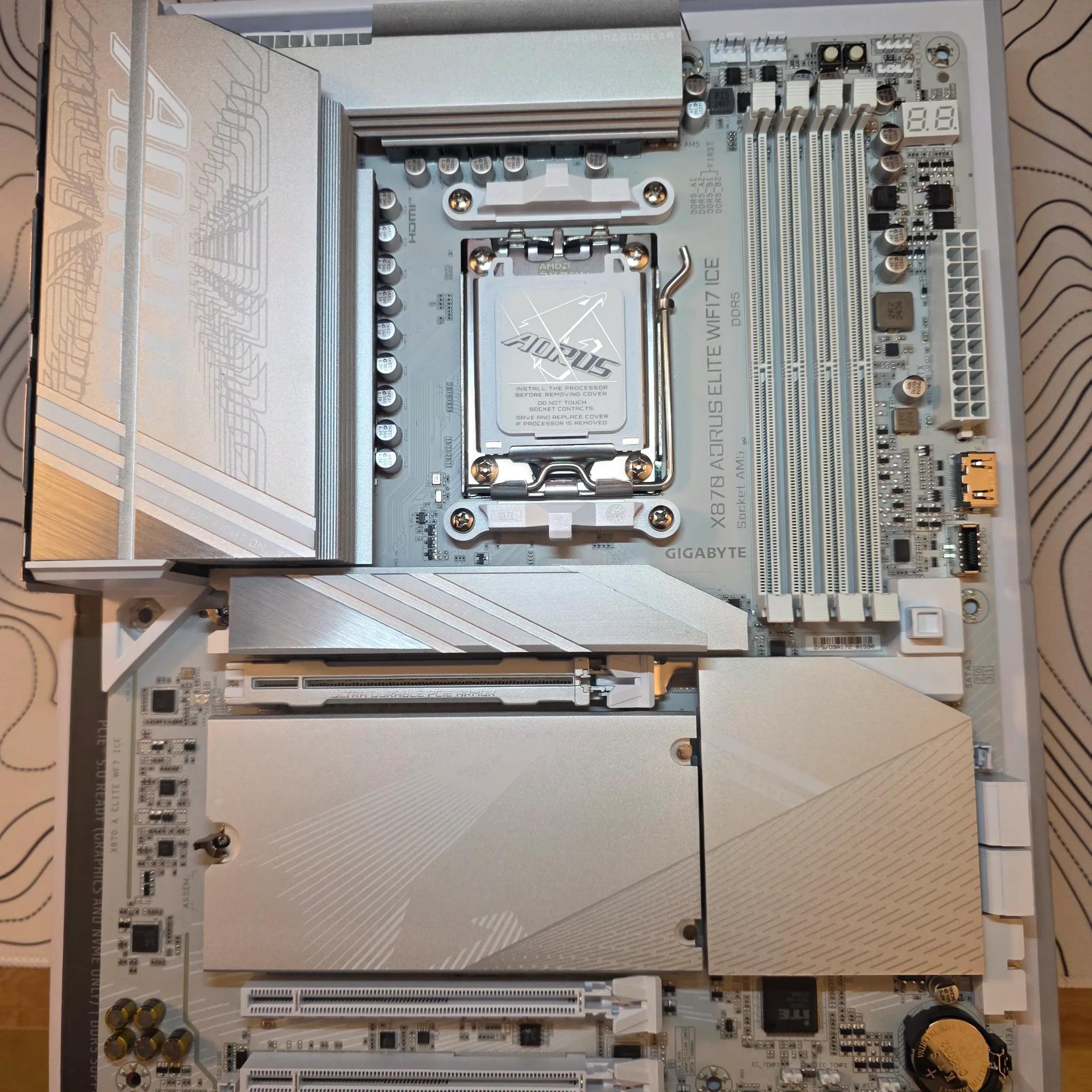 GIGABYTE X870 AORUS Elite WIFI7 ICE AMD AM5 Motherboard, ATX, DDR5, PCIe 5.0, 2.5GbE LAN