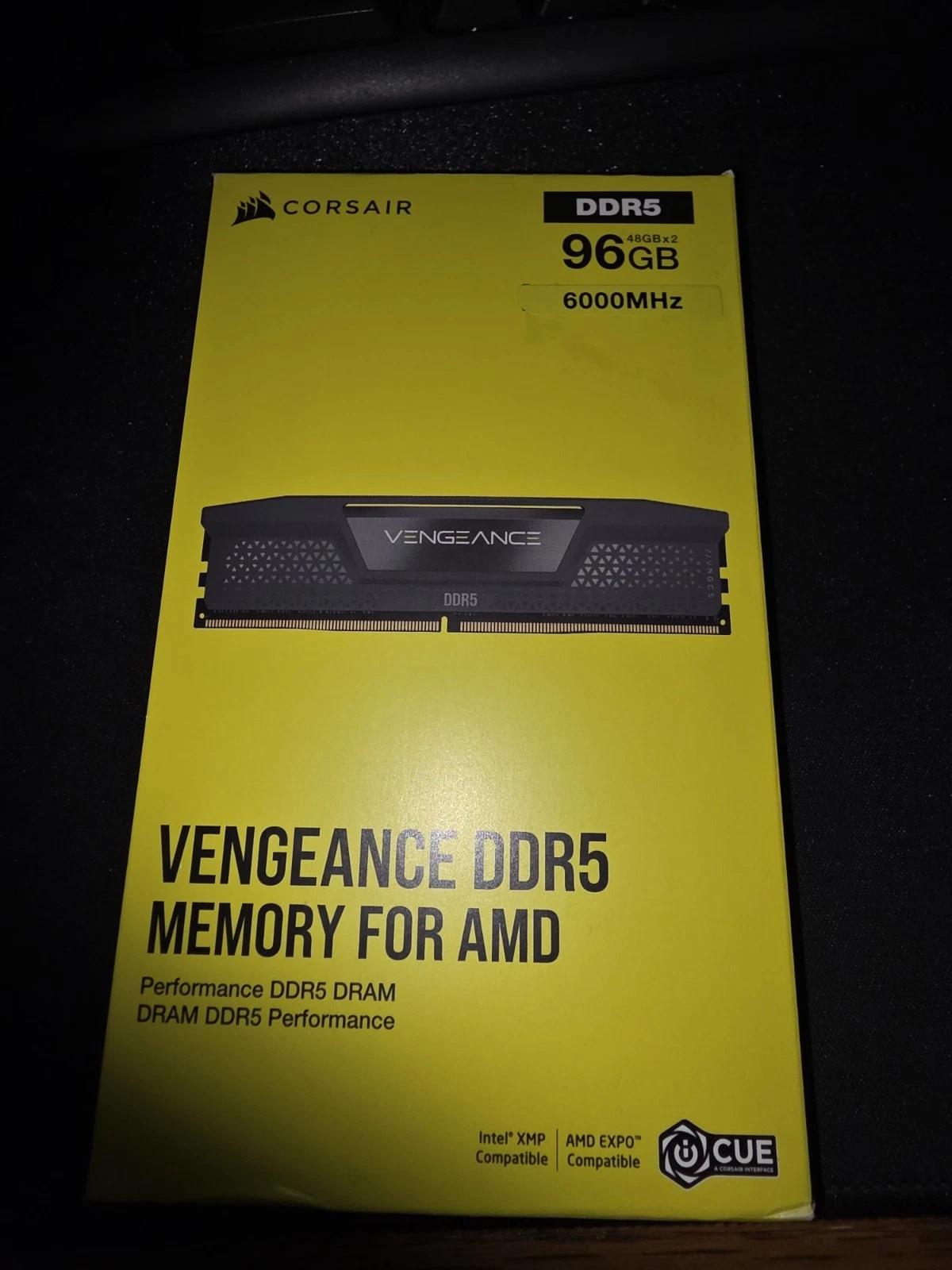 Corsair Vengeance RGB 96GB DDR5-6000 (2x48GB) CL 36 XMP EXPO