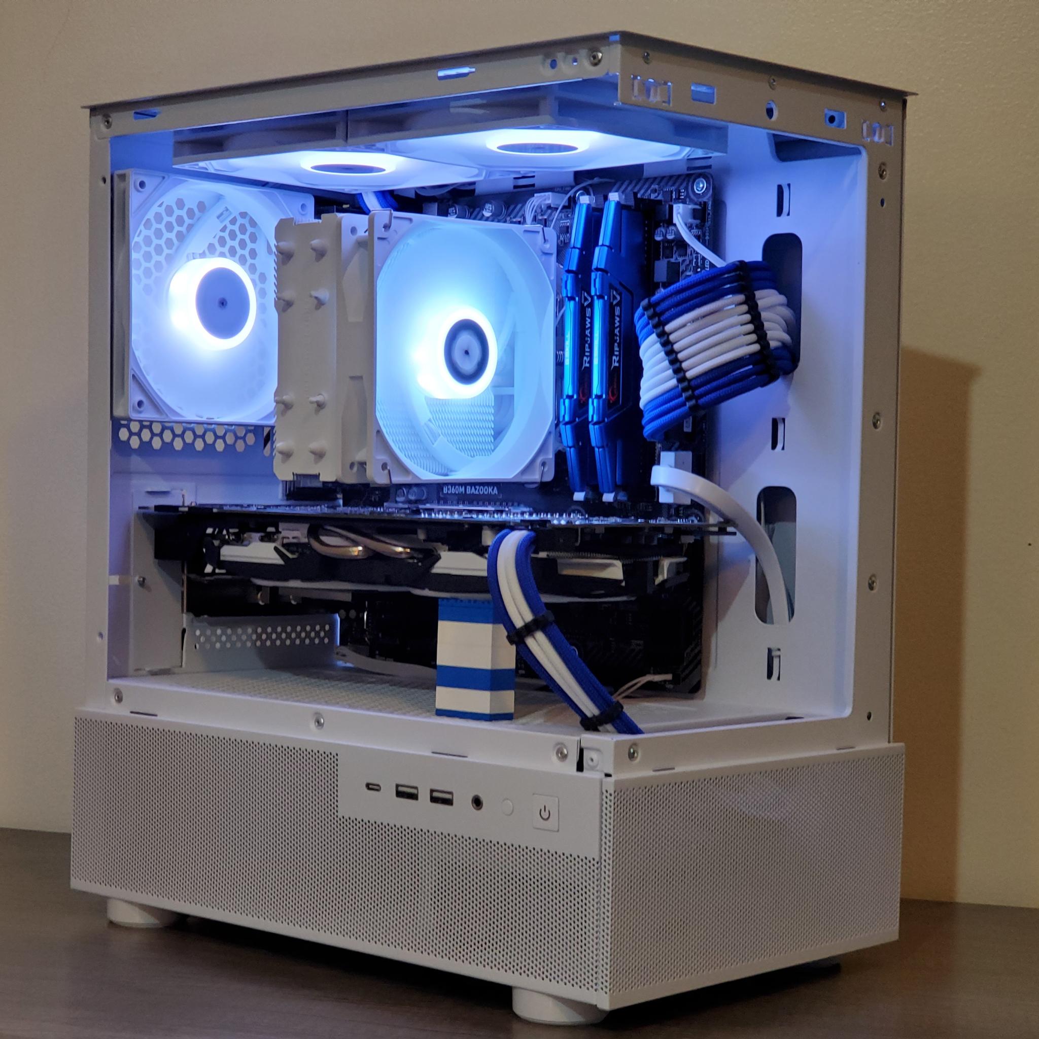 White + Blue Gaming PC | GTX 1070 | i5 8400 | 16GB | 512GB | ARGB | Wi-Fi + BT