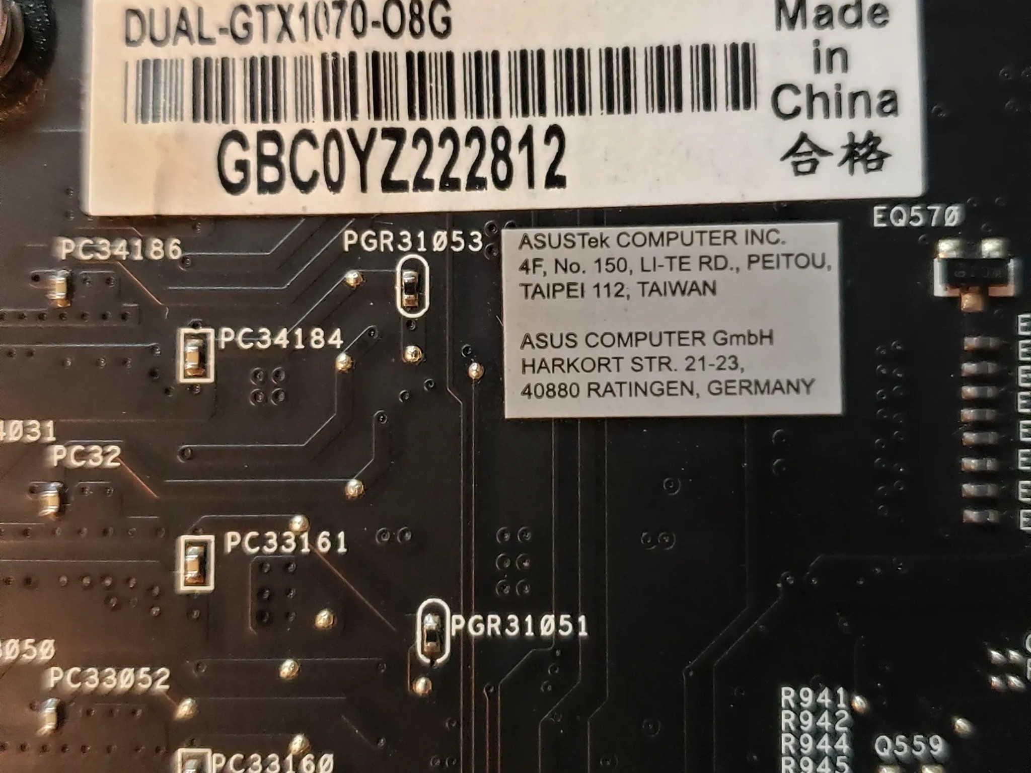 Asus DUAL GTX 1070 graphics card