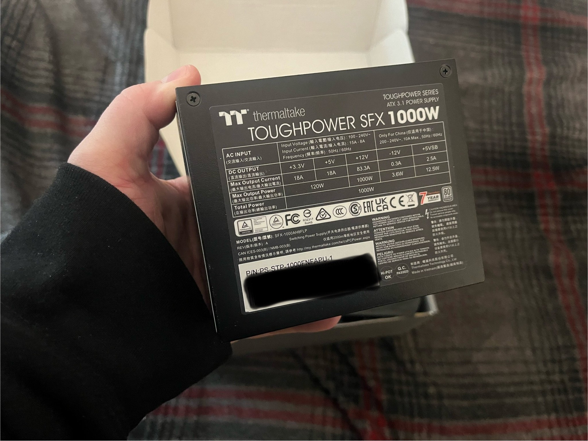 Thermaltake Toughpower SFX 1000W 80Plus Platinum ATX 3.1 Standard Power Supply