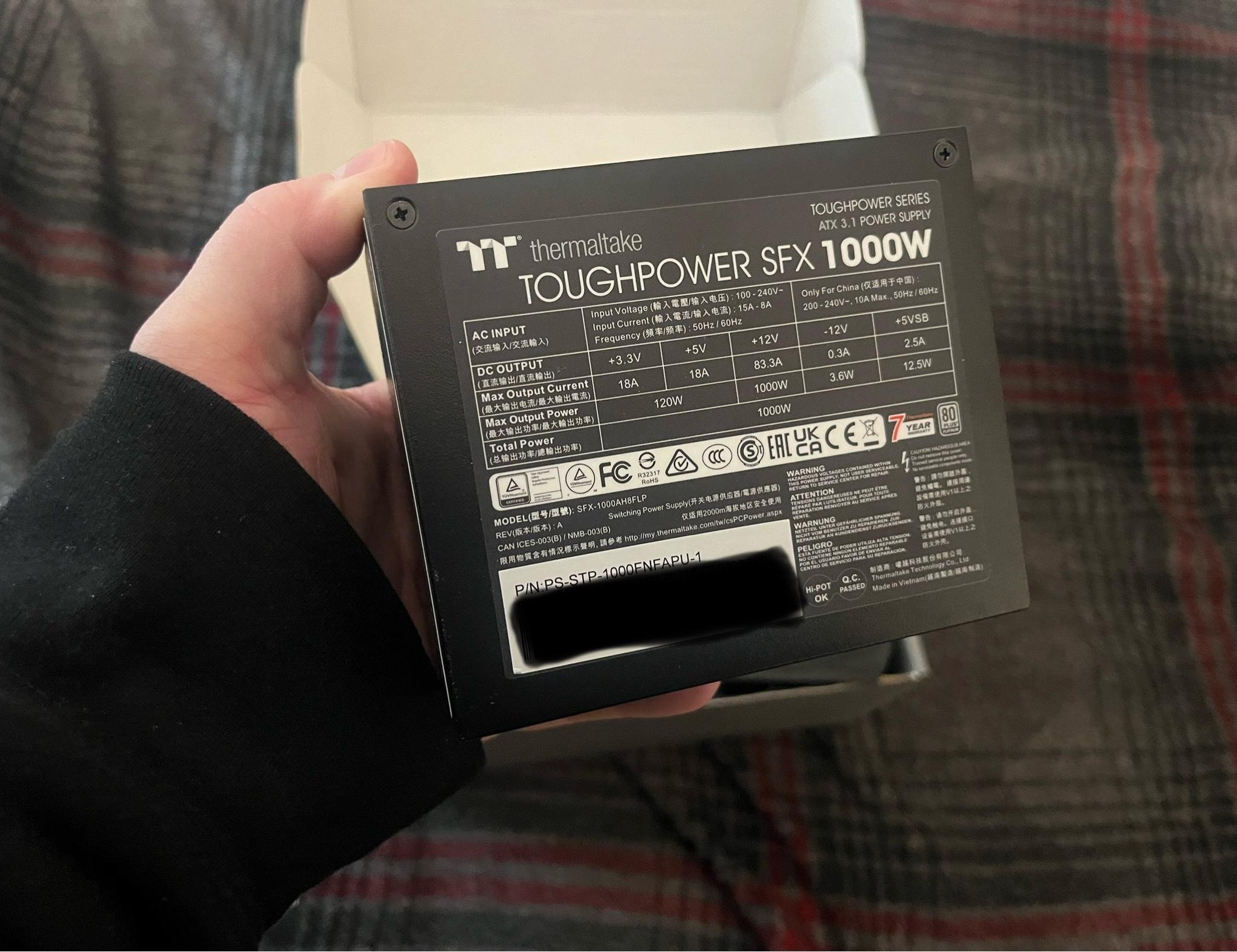 Thermaltake Toughpower SFX 1000W 80Plus Platinum ATX 3.1 Standard Power Supply