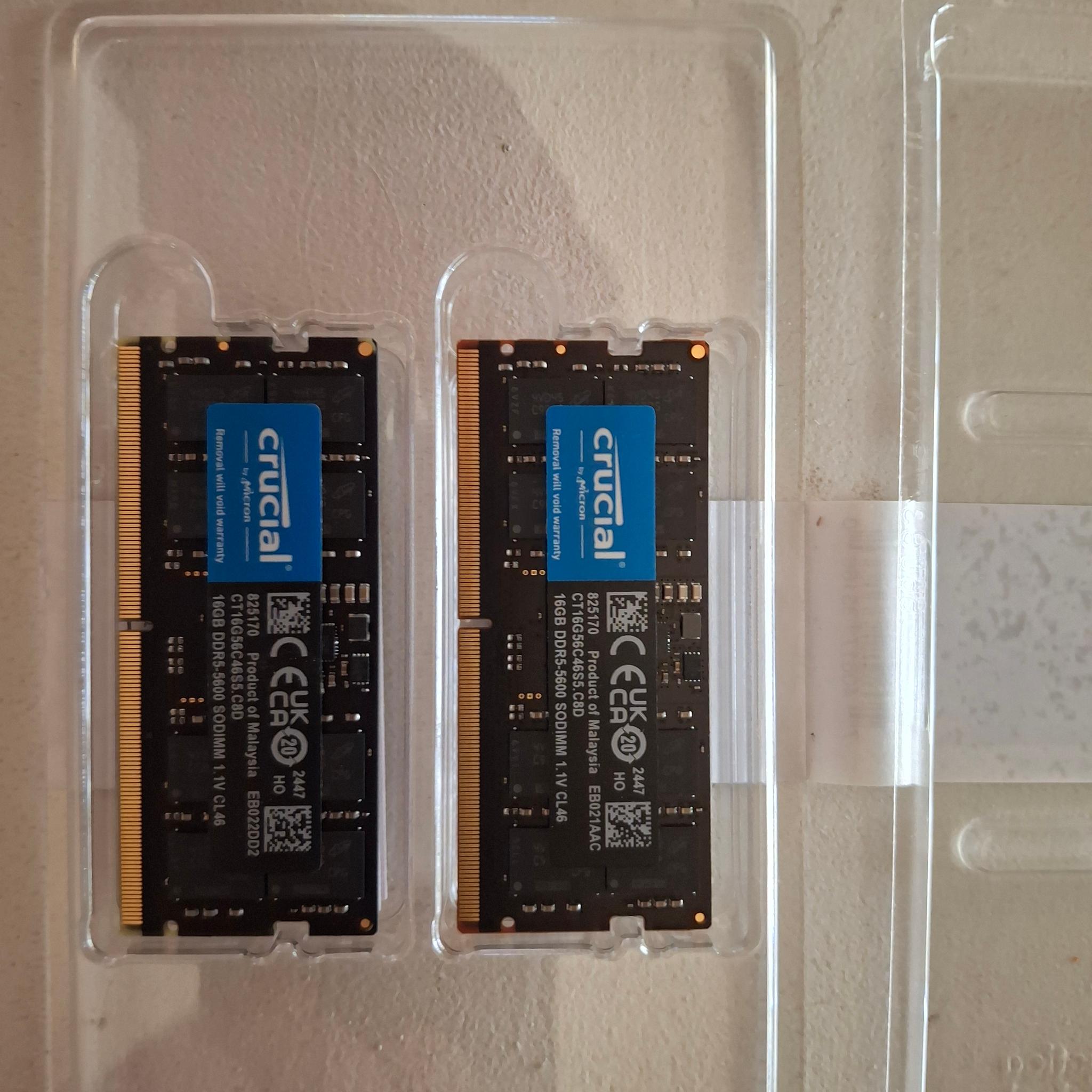 Crucial DDR5 5600 CL46 SODIMM 32GB
