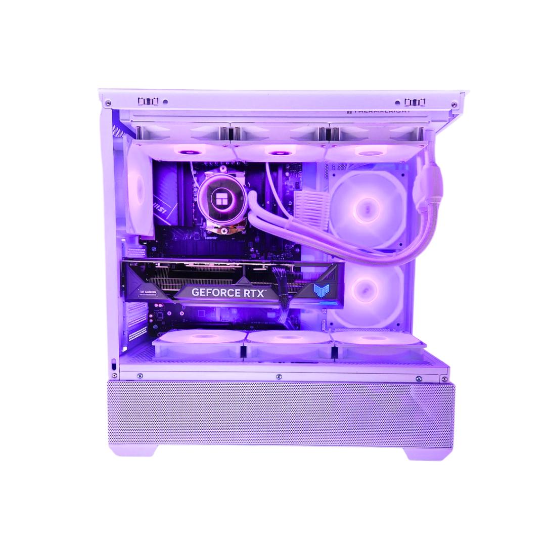 🏞Horizon🌄: RTX 4070 TI | Ryzen 7600X | 32GB DDR5 RAM | 1TB SSD | 9 RGB Fans | White RGB Gaming PC