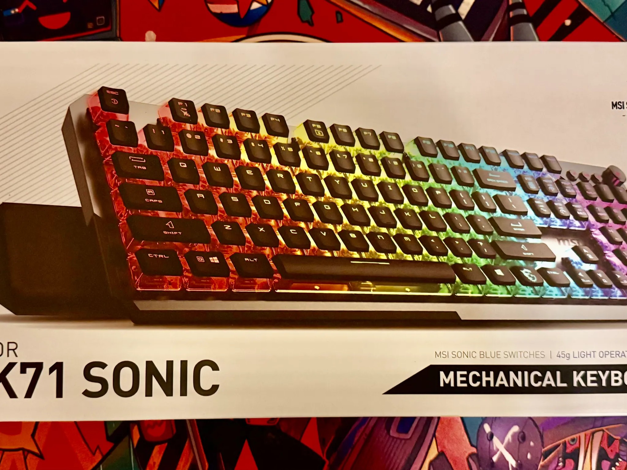 (BNIB) MSI Vigor GK71 Sonic Blue US Mechanical RGB Gaming Keyboard