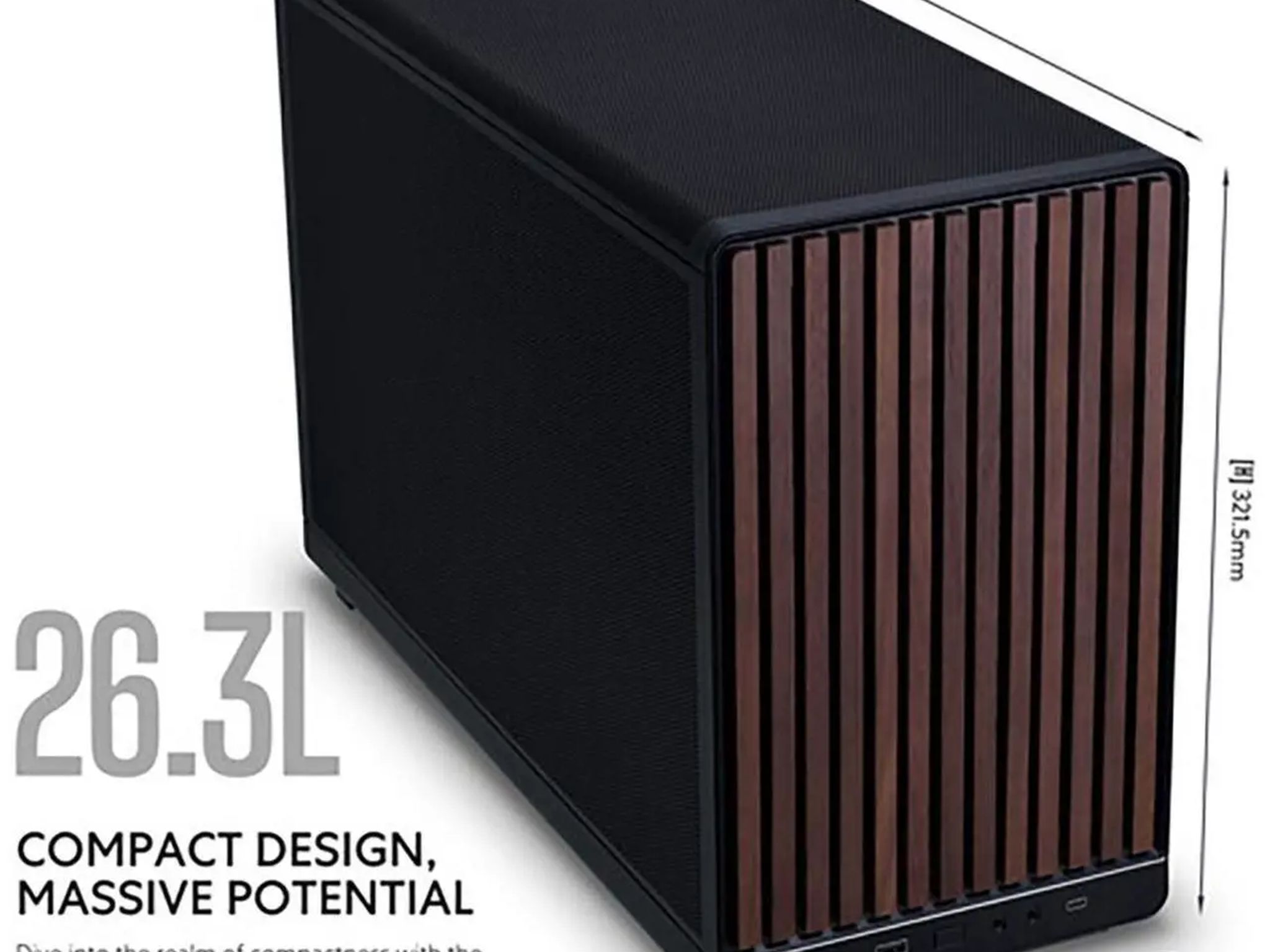 Lian Li A3-mATX Wood Edition Micro ATX Case Supports 360mm AIO Cooler & 415mm GPU | Black