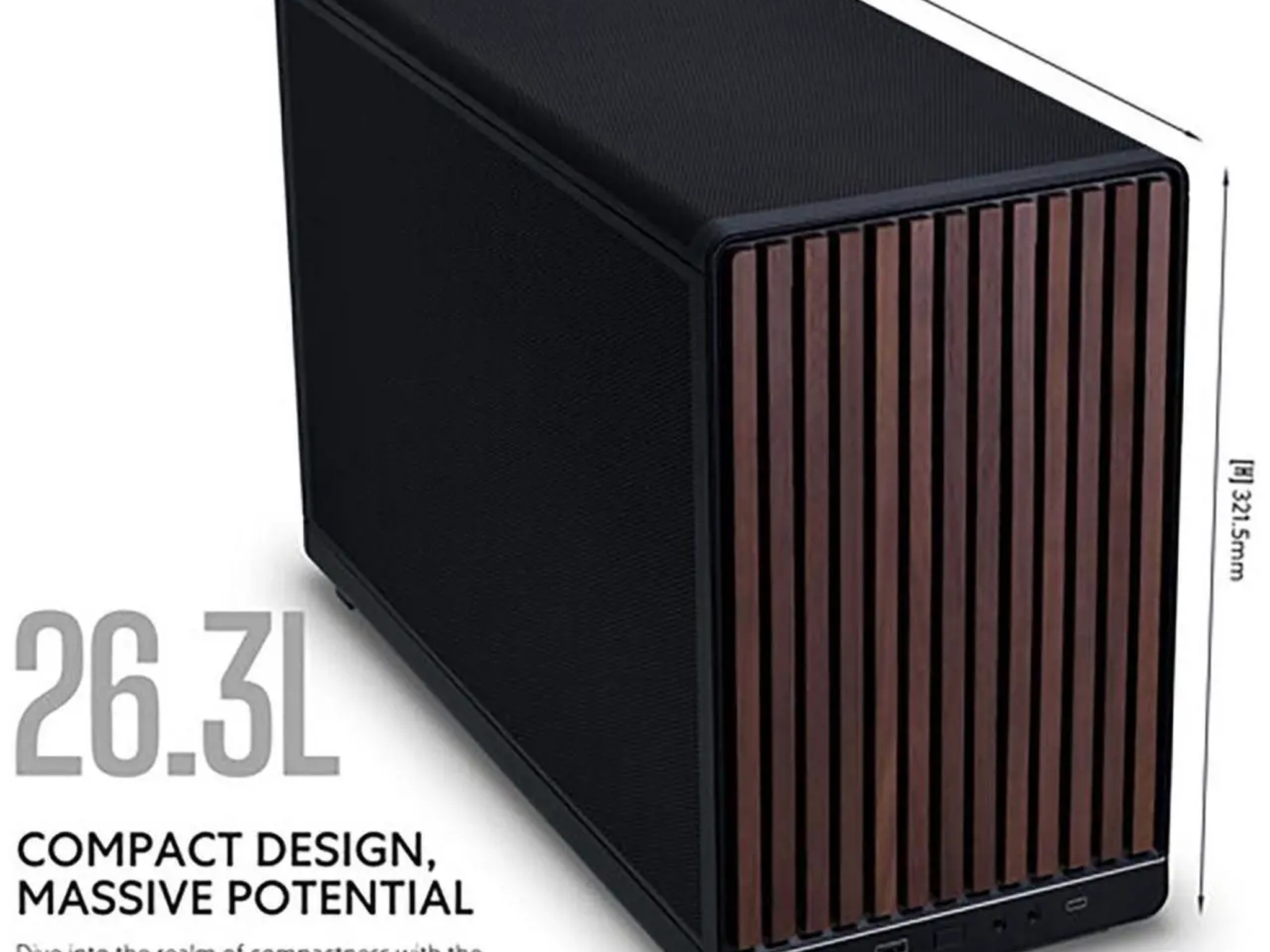 Lian Li A3-mATX Wood Edition Micro ATX Case Supports 360mm AIO Cooler & 415mm GPU | Black