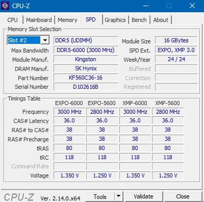 Kingston Fury 16GB DDR5 6000 MT/s CL36