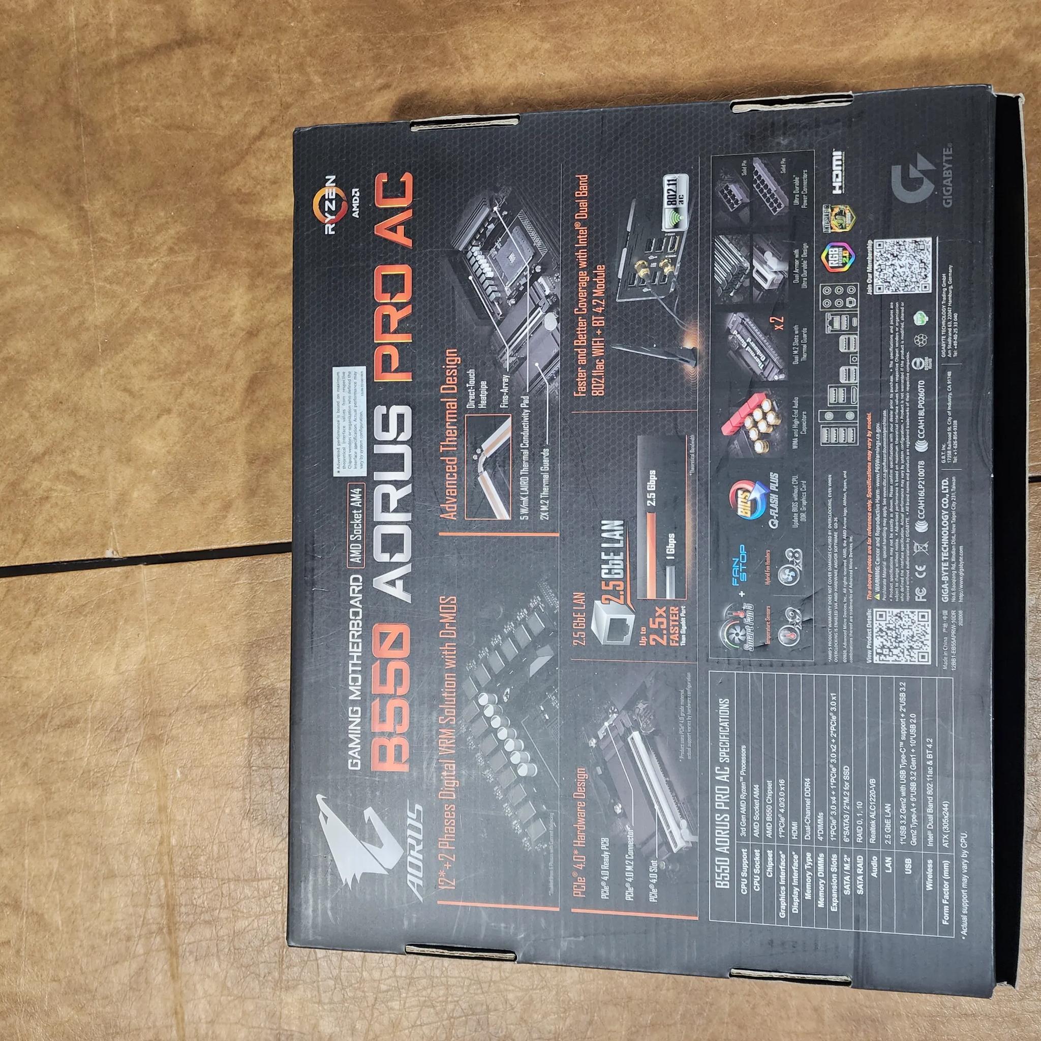 B550 Aorus Pro AC with wifi