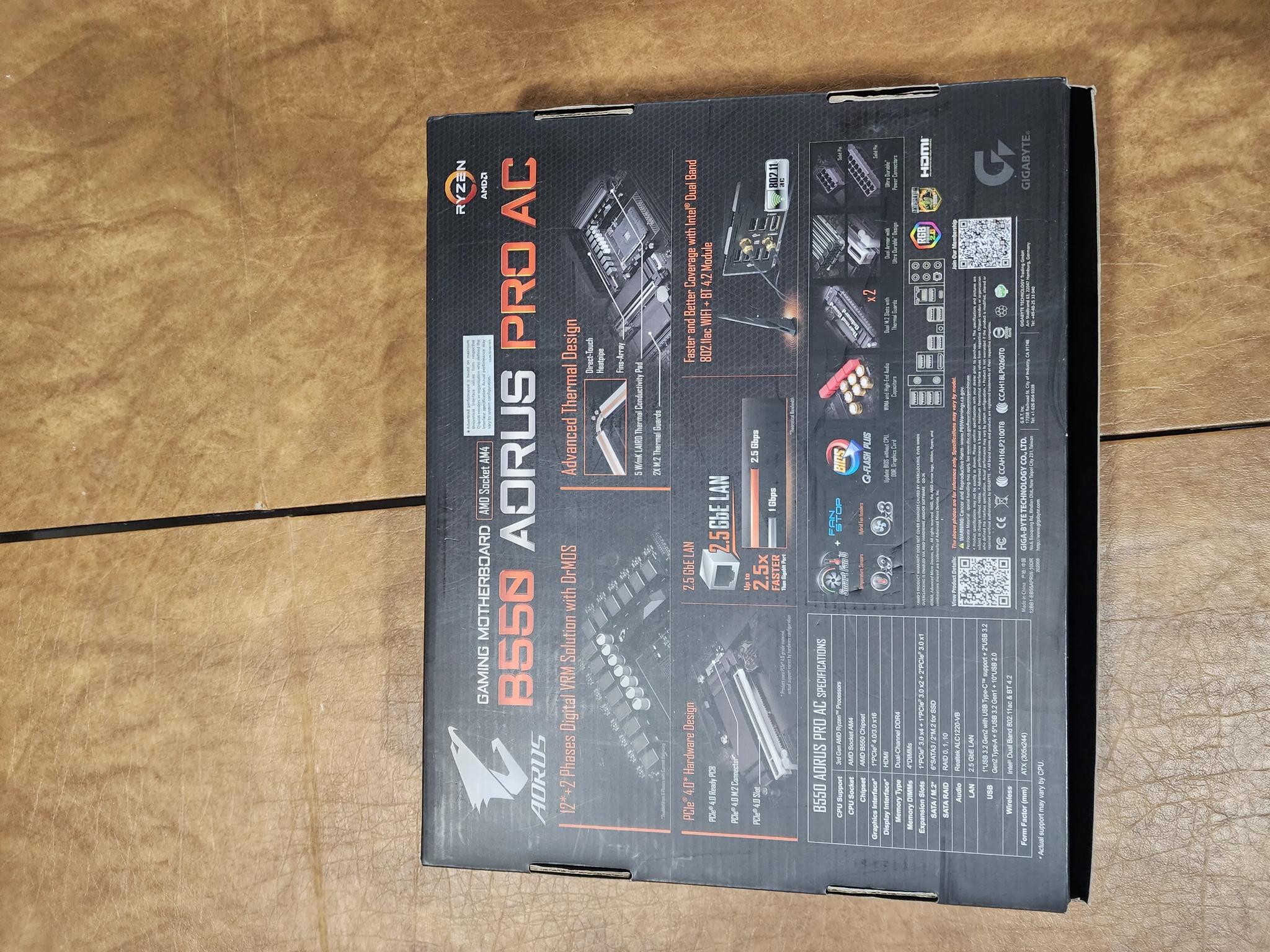 B550 Aorus Pro AC with wifi