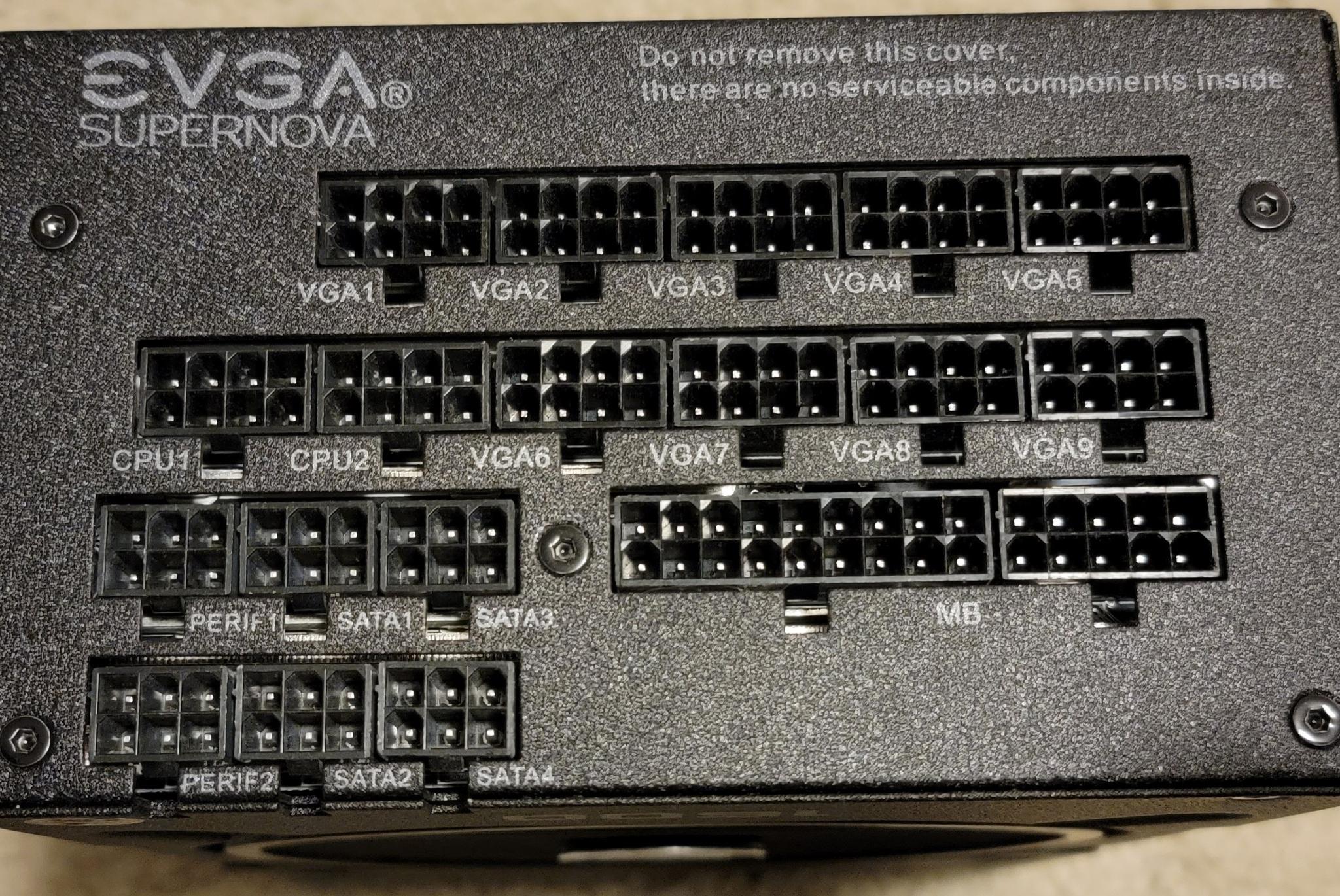 EVGA Supernova 1600W G+ 80+ Gold Fully Modular Power Supply Like New With Original Box & All Cables
