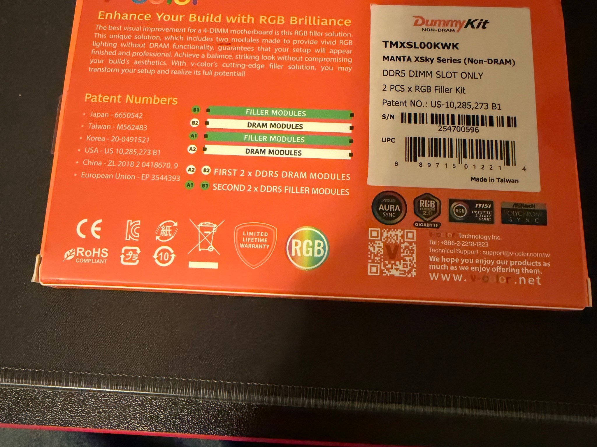 V-Color Manta Xsky DDR5 light enhancement Kit
