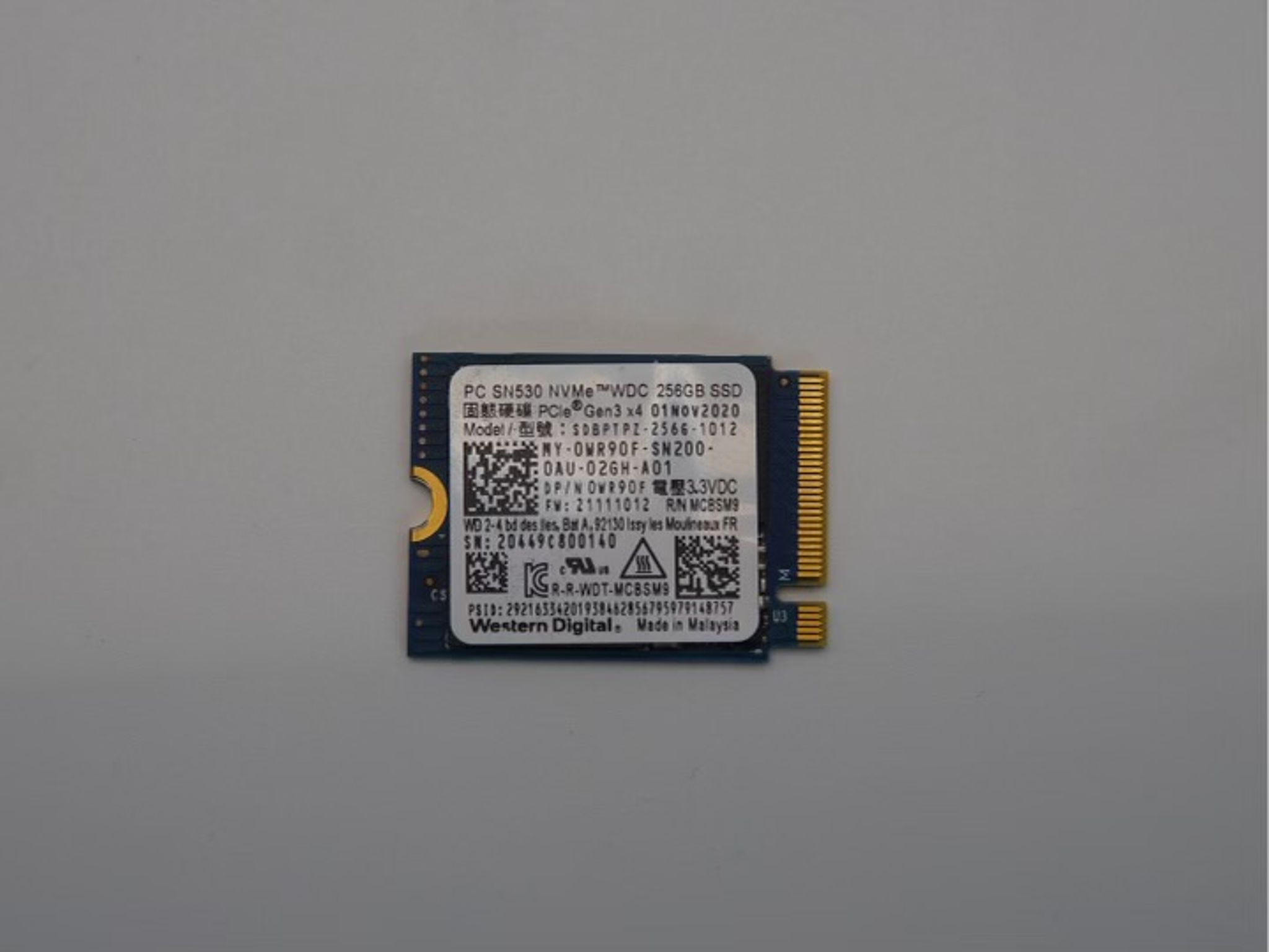 Western Digital PC SN530 256GB M.2 2230 NVMe Internal SSD