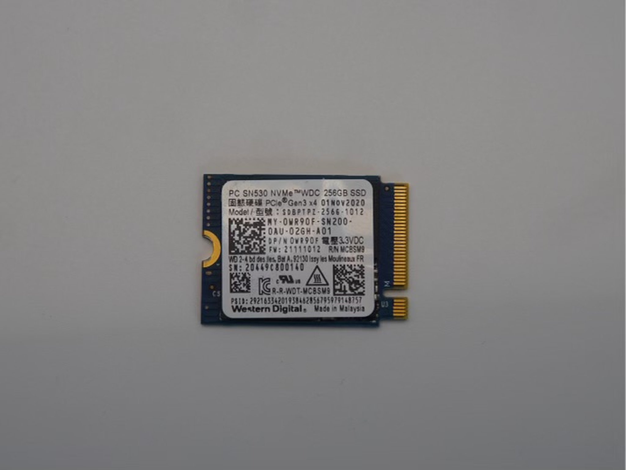 Western Digital PC SN530 256GB M.2 2230 NVMe Internal SSD