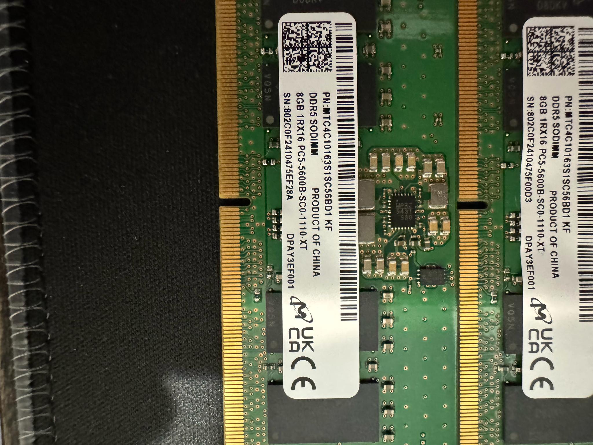 Micron 16gb DDR5 Laptop Ram. (2x8gb)