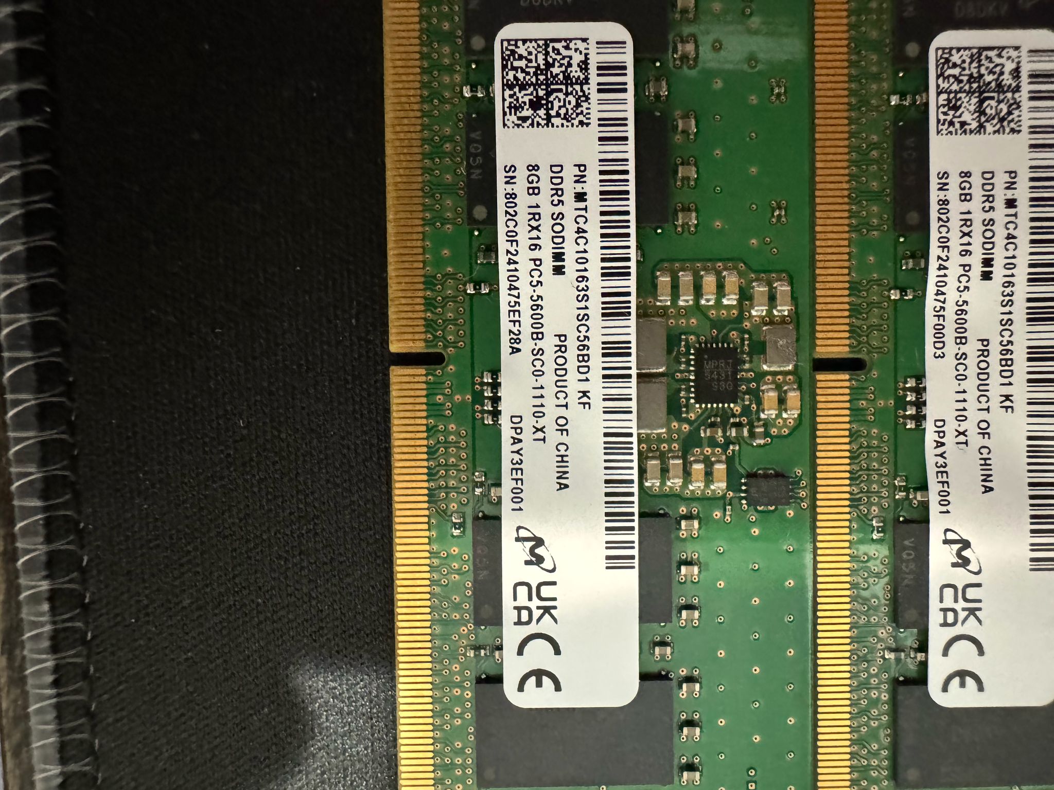 Micron 16gb DDR5 Laptop Ram. (2x8gb)