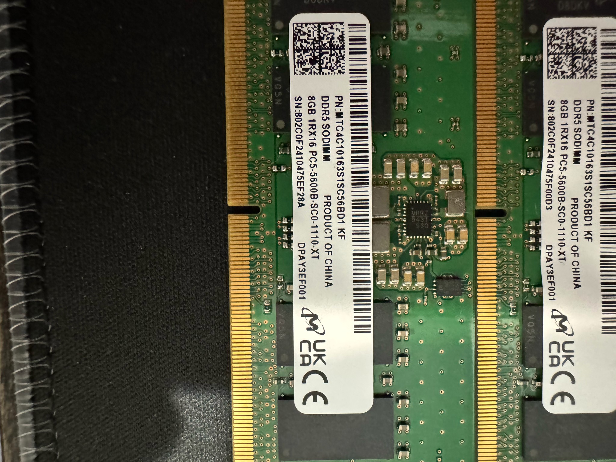 Micron 16gb DDR5 Laptop Ram. (2x8gb)